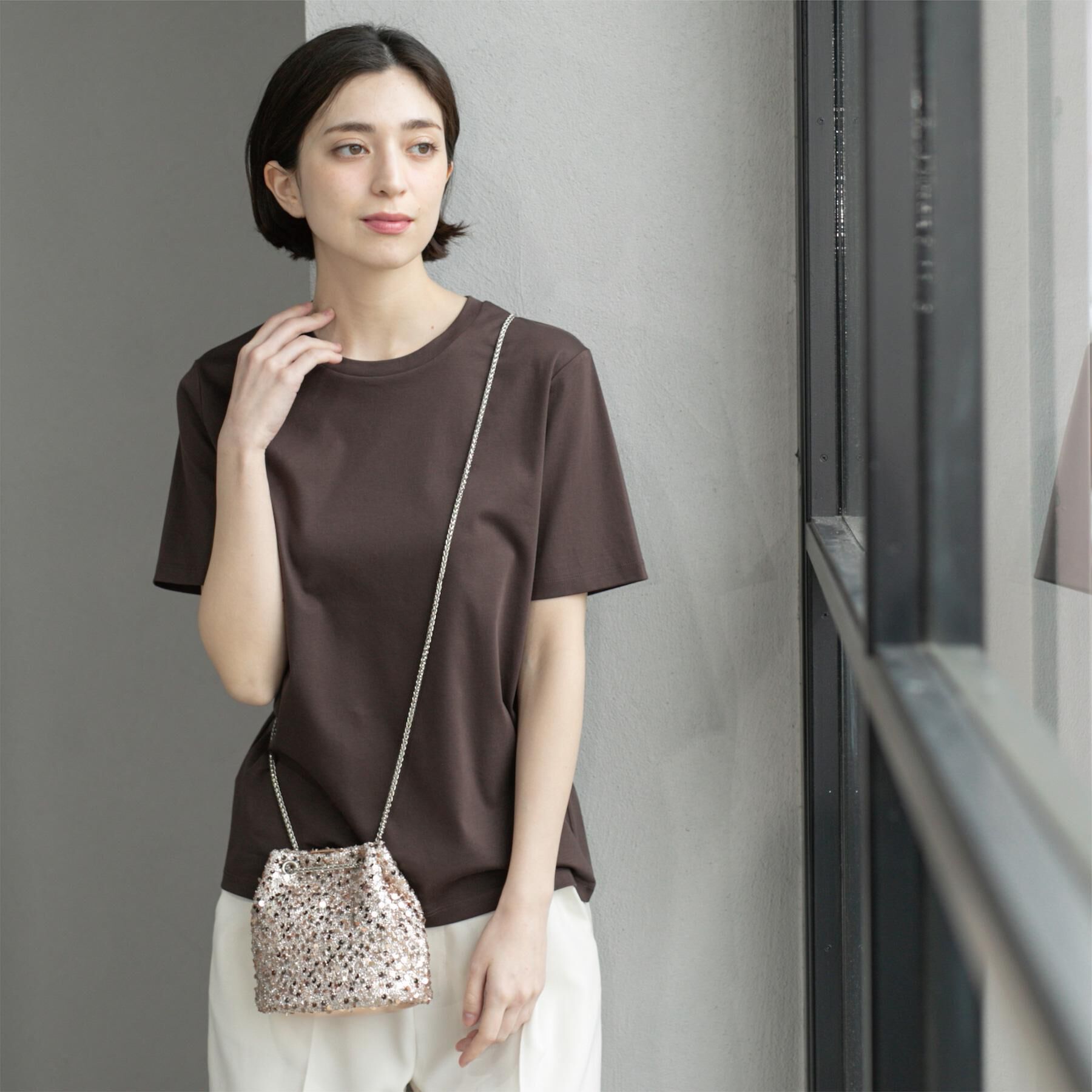 OPAQUE.CLIP「《5色展開/SS-LLサイズ》ベーシックTシャツ【UV/接触冷感/洗濯機洗い可】」|Tシャツ・カットソー|