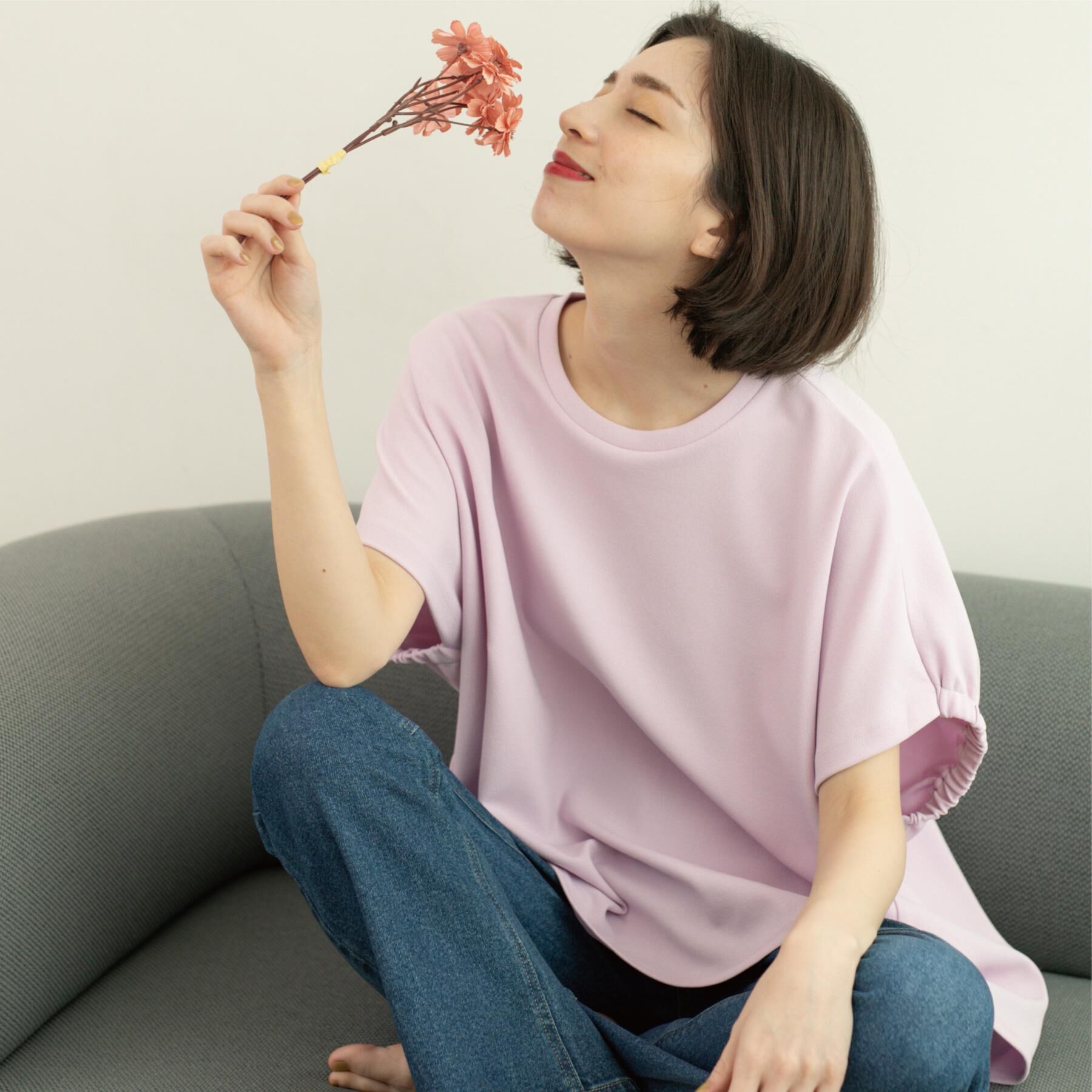 OPAQUE.CLIP「リラクシードルマンスリーブトップス【UV/吸水速乾/洗濯機洗い可】」|Tシャツ・カットソー|