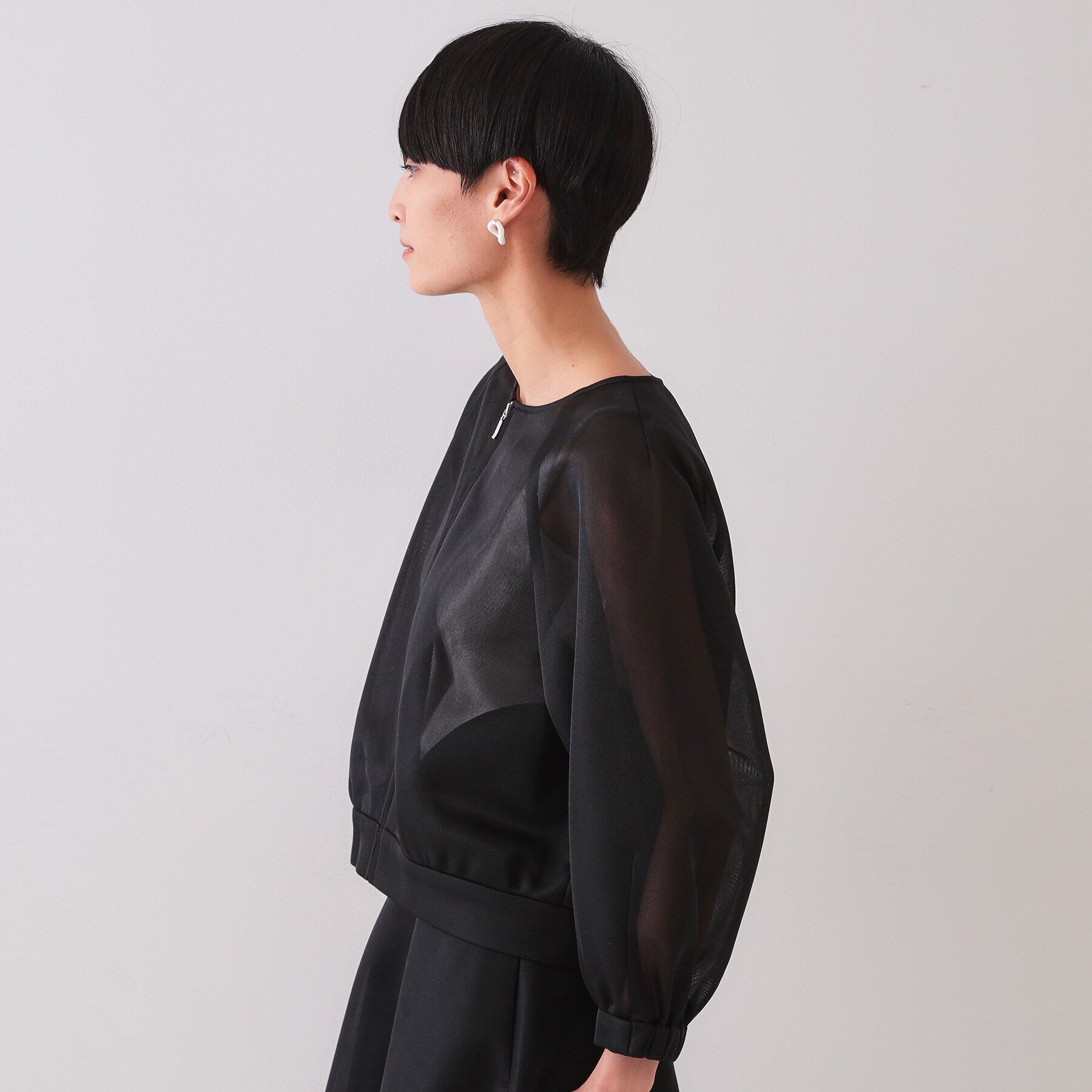 OPAQUE.CLIP「スポンディッシュシアーノーカラーブルゾン【洗濯機洗い可】」|ブルゾン・スタジャン|