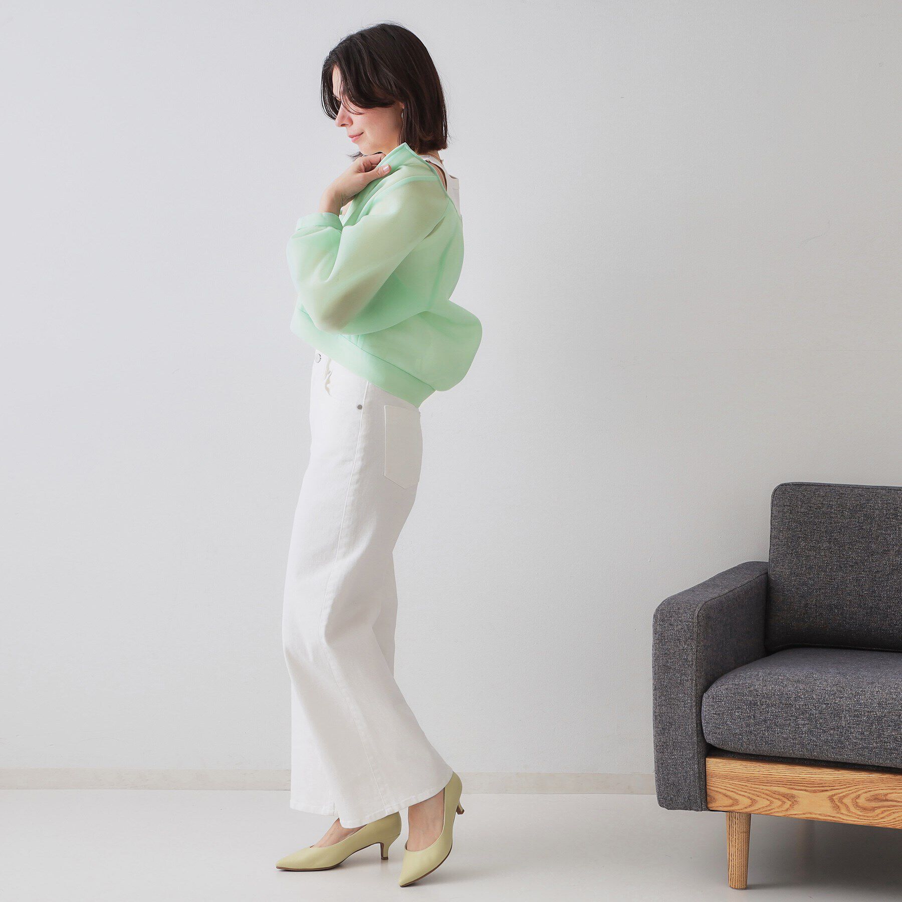 OPAQUE.CLIP「スポンディッシュシアーノーカラーブルゾン【洗濯機洗い可】」|ブルゾン・スタジャン|