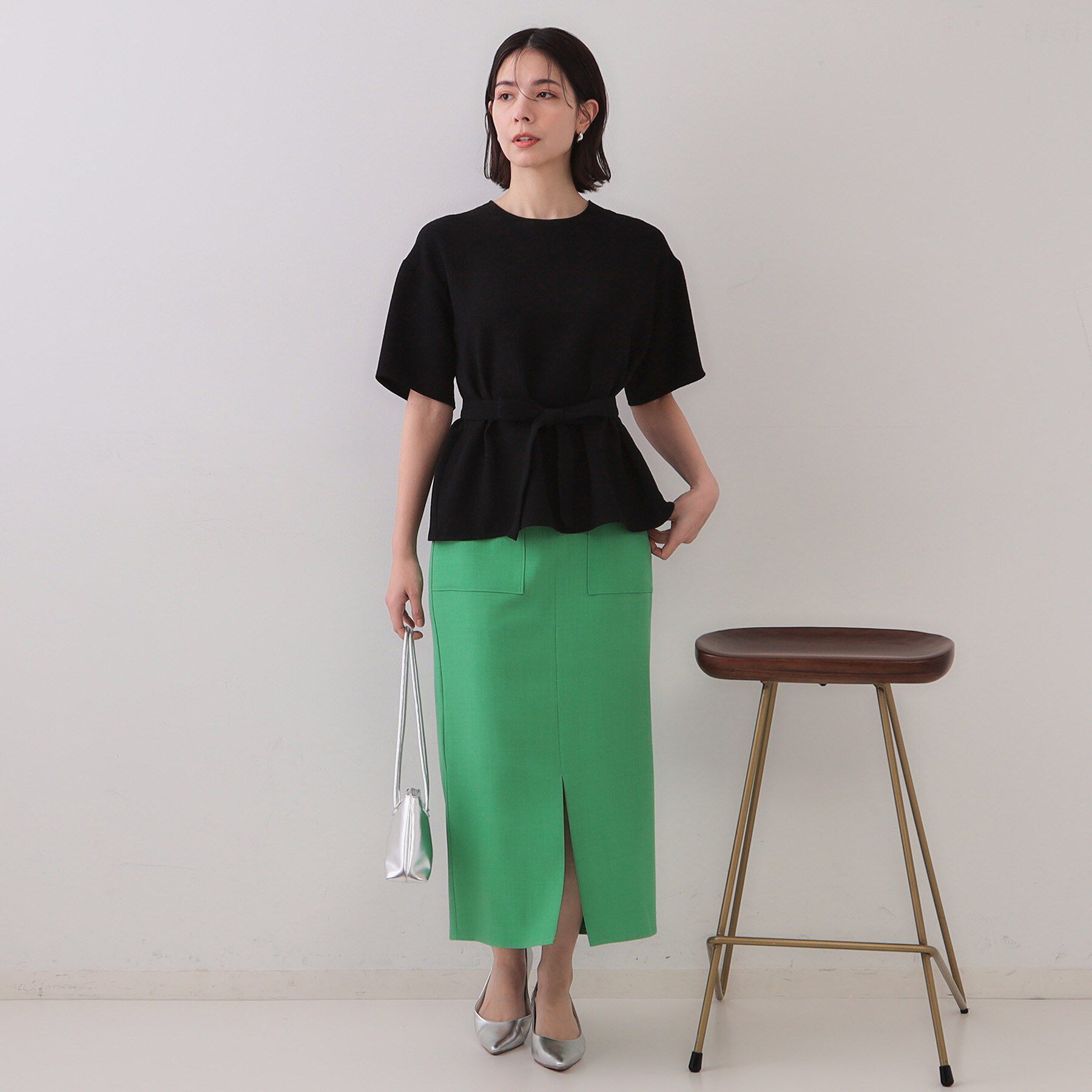 OPAQUE.CLIP「ストレッチジャカード2WAYリボントップス/セットアップ対応可【洗濯機洗い可】」|シャツ・ブラウス|