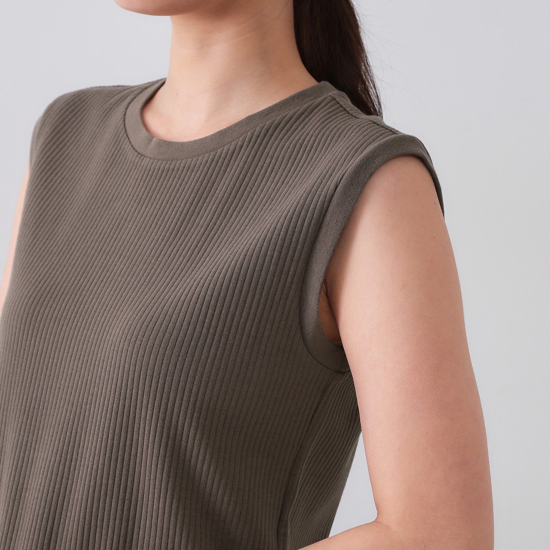 OPAQUE.CLIP「ノースリーブリブカットソー【洗濯機洗い可】」|Tシャツ・カットソー|