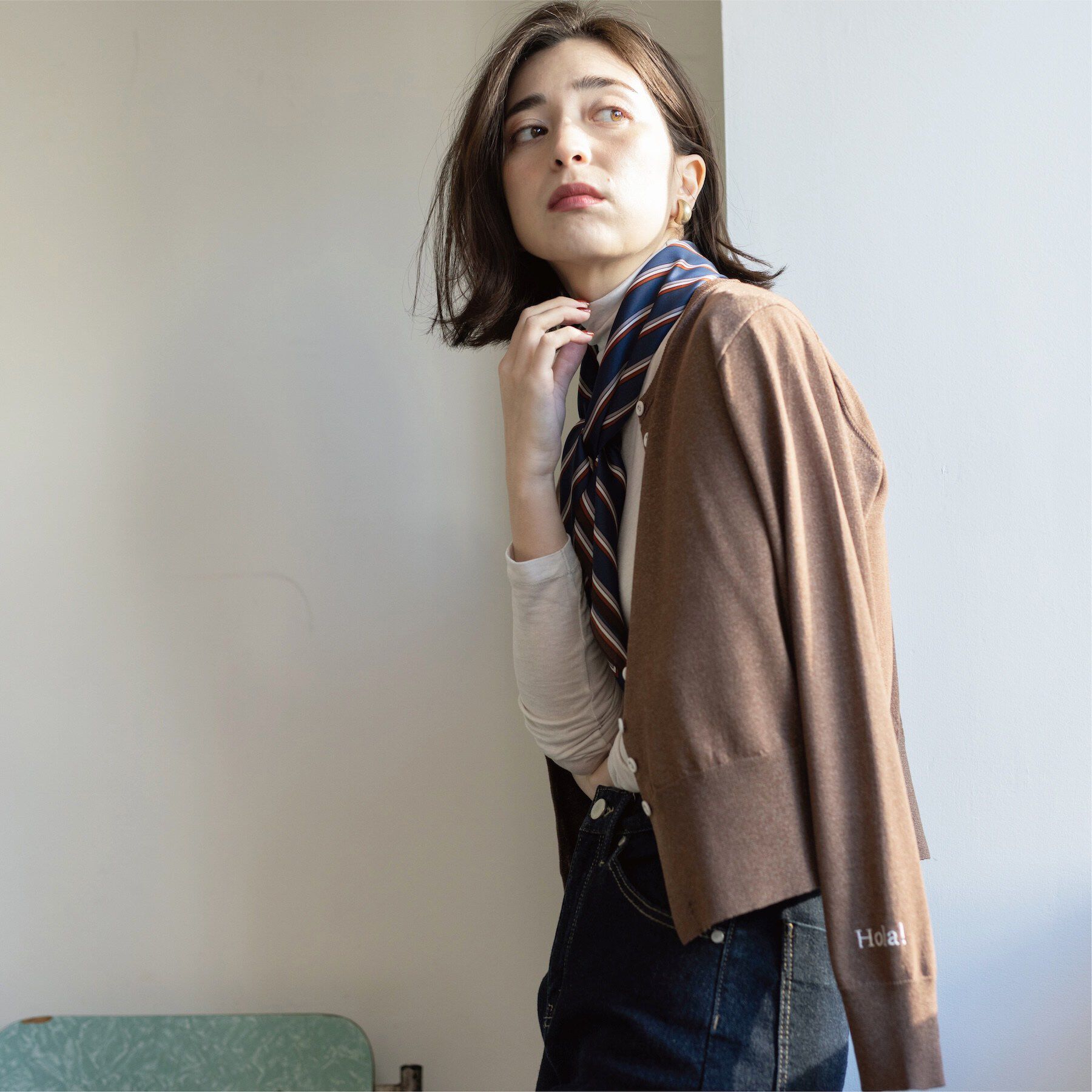 OPAQUE.CLIP「多ボタン 袖口刺繍クルーネックカーディガン」|カーディガン|