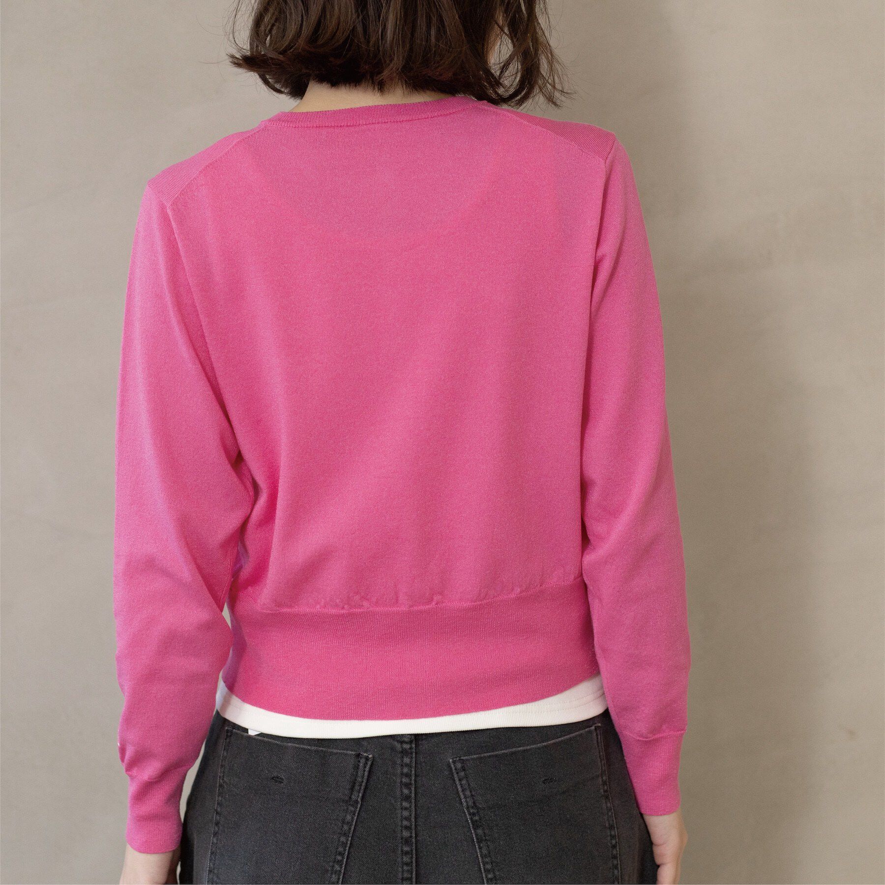 OPAQUE.CLIP「多ボタン 袖口刺繍クルーネックカーディガン」|カーディガン|