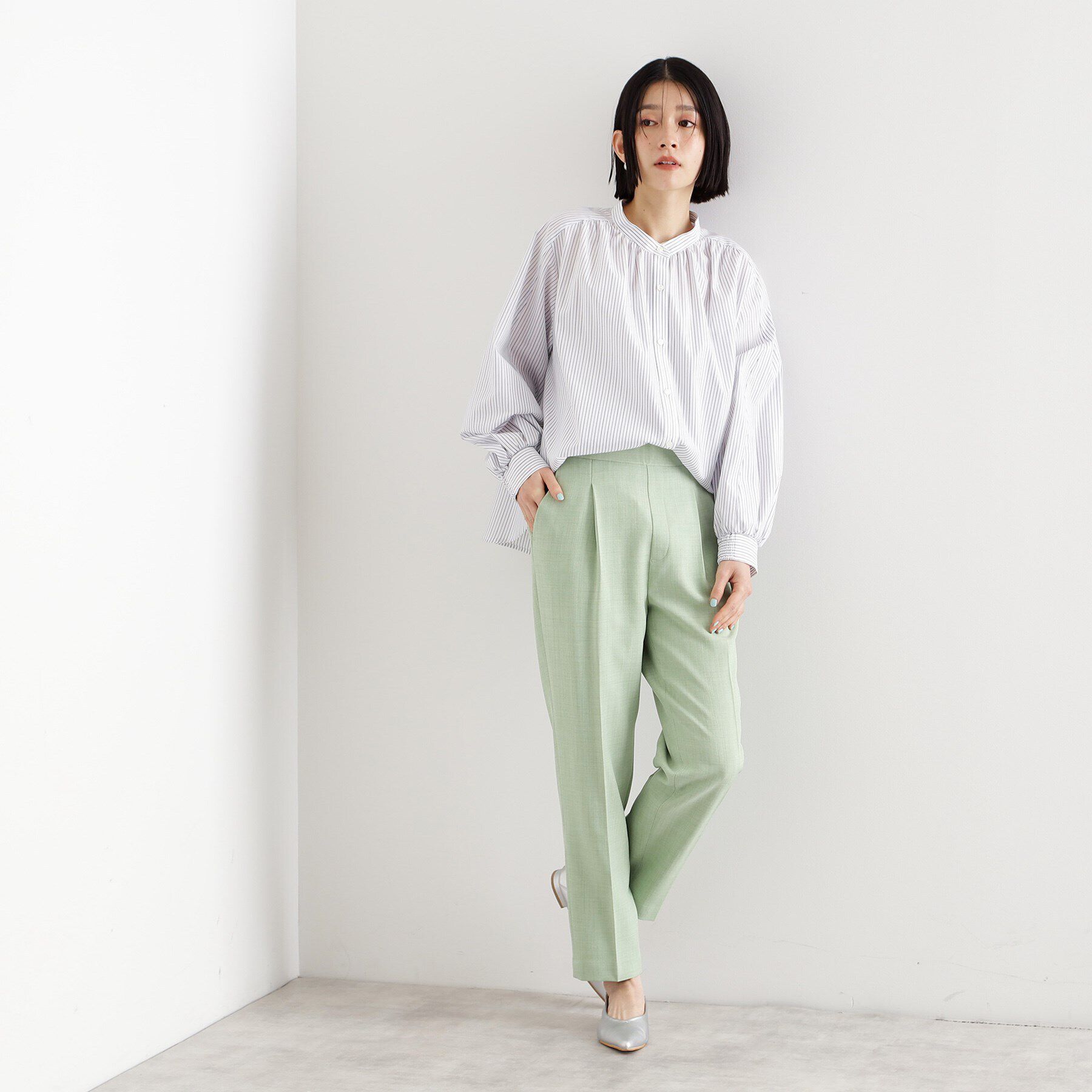 THE SHOP TK「ラメストライプラグランシャツ【洗える】」|シャツ・ブラウス|