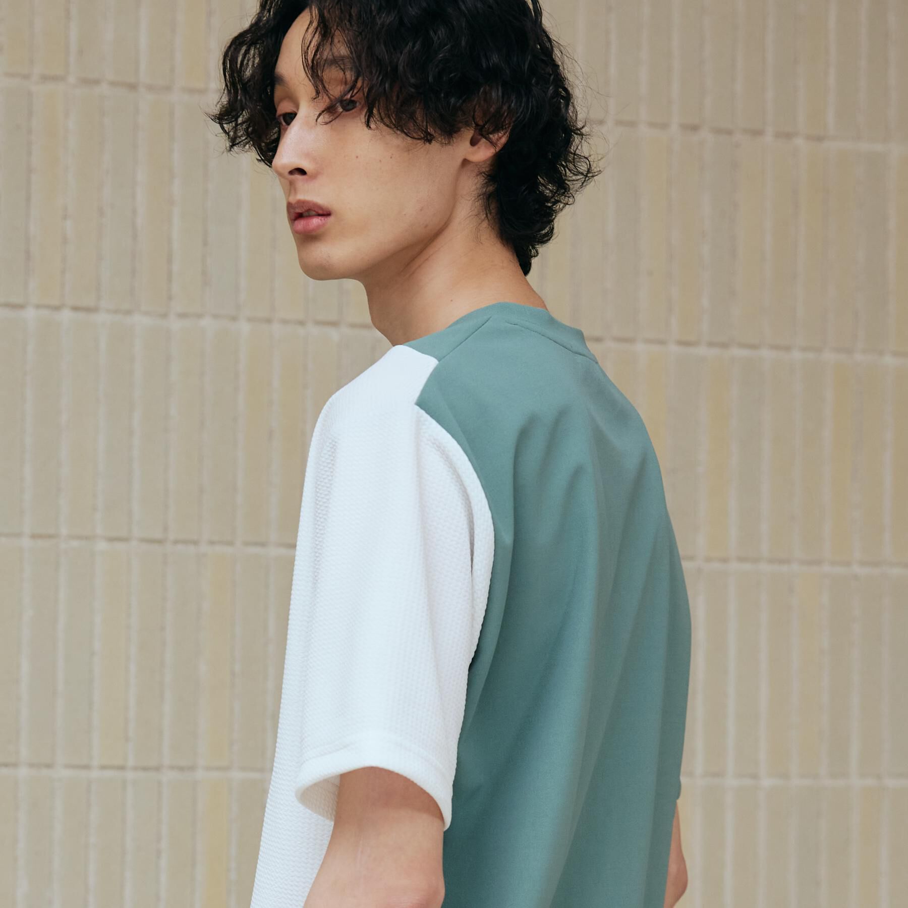 THE SHOP TK「アムンゼン異素材切替半袖Tシャツ」|Tシャツ・カットソー|