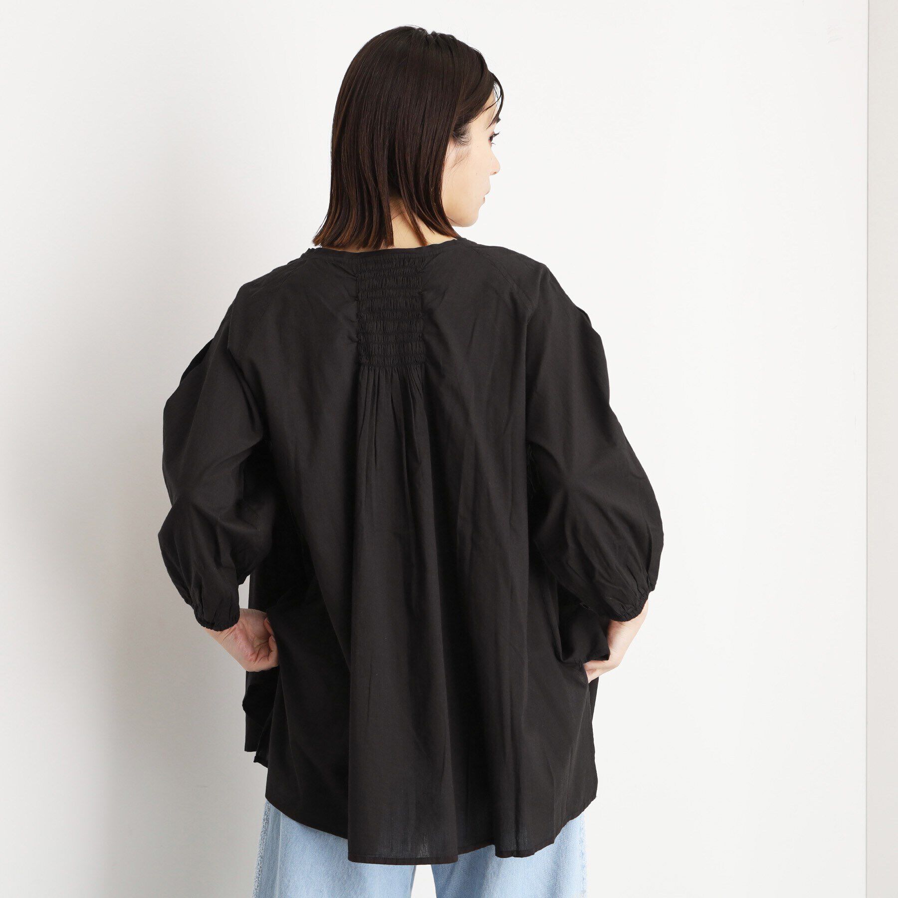 THE SHOP TK「コットンシャーリングブラウス【洗える】」|シャツ・ブラウス|