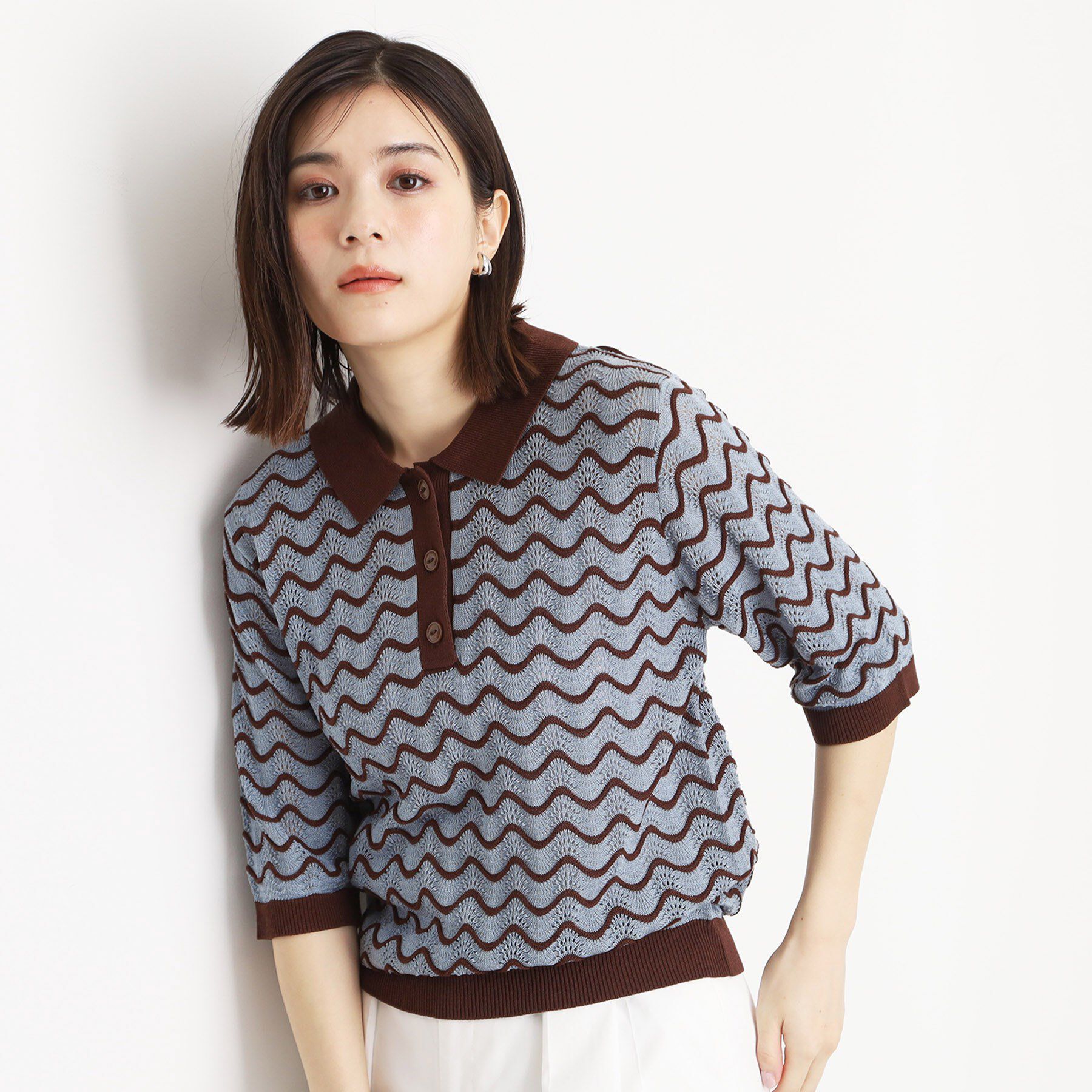 THE SHOP TK「ニットポロシャツ【洗濯機/アソート展開】」|ニット・セーター|