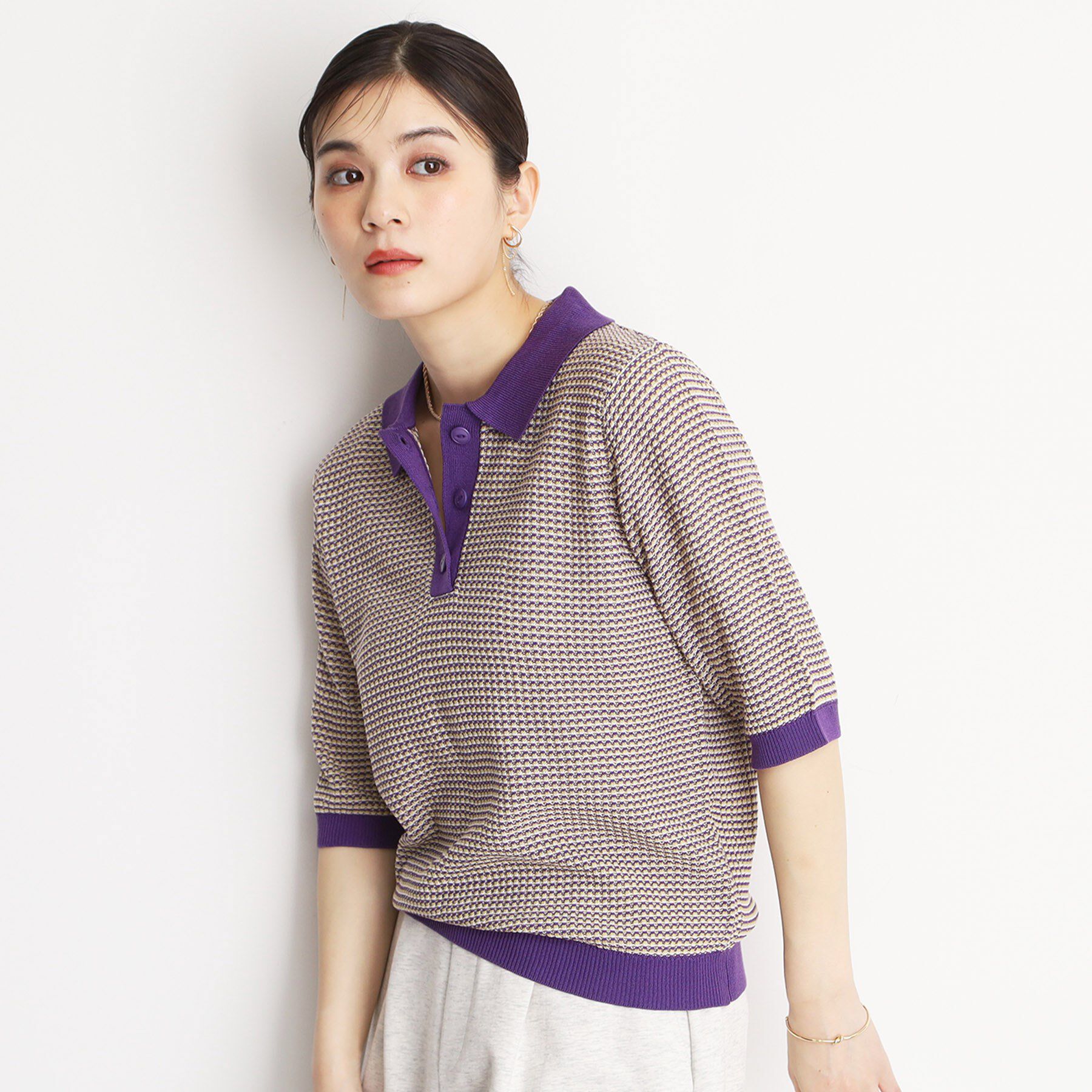 THE SHOP TK「ニットポロシャツ【洗濯機/アソート展開】」|ニット・セーター|