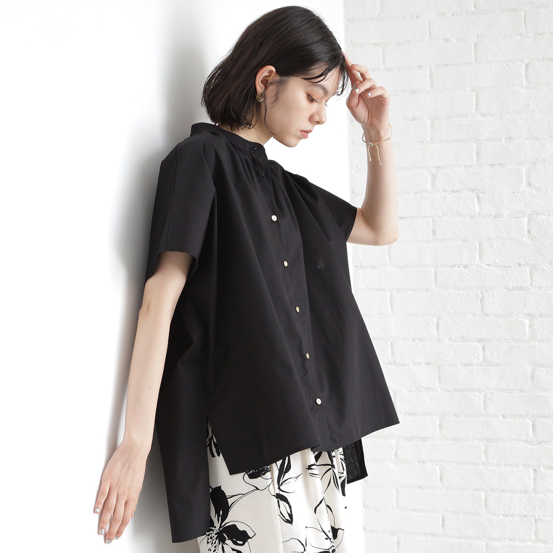 THE SHOP TK「袖ギャザーブラウス【洗濯機OK】」|シャツ・ブラウス|