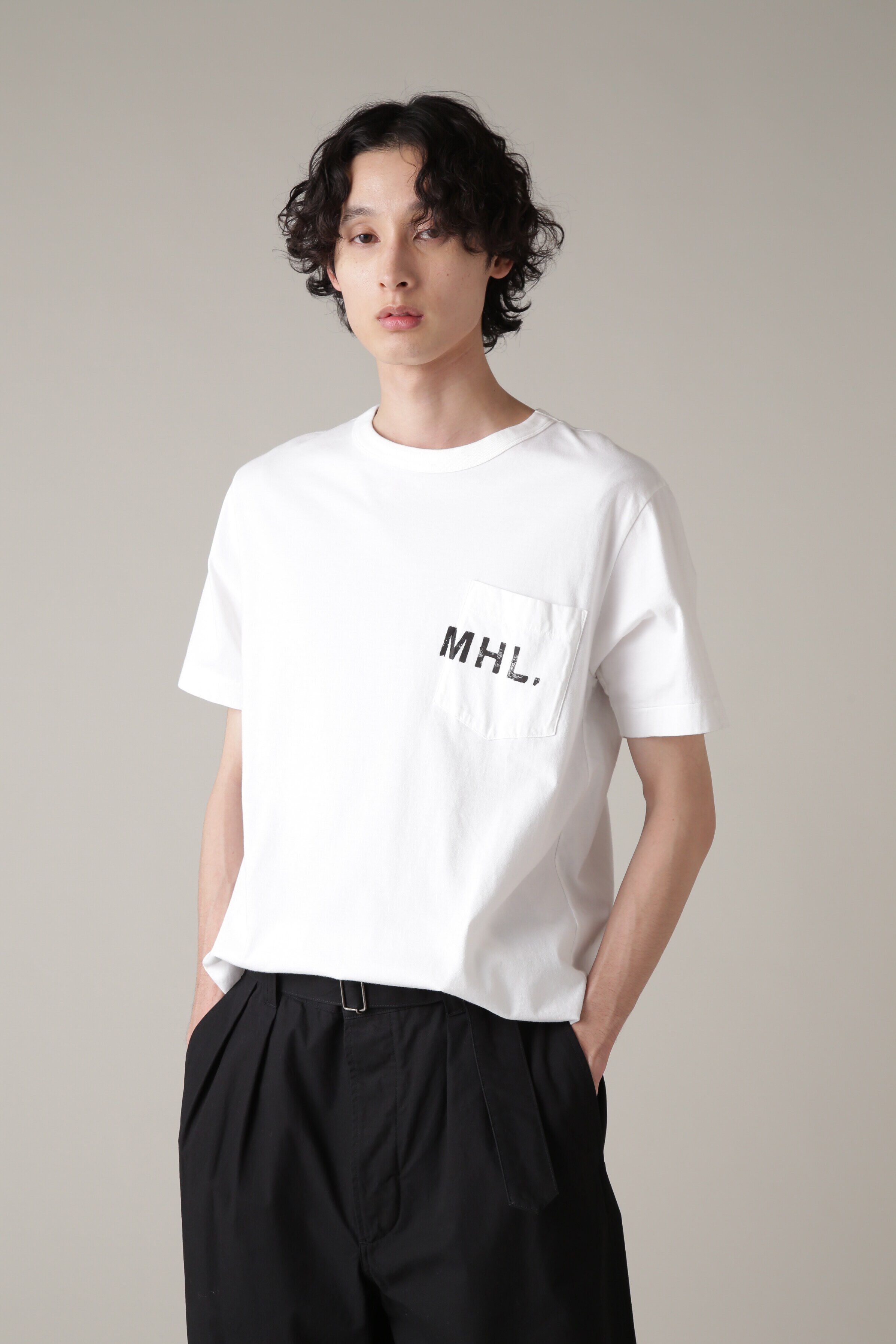 MHL.「PRINTED COTTON JERSEY」|Tシャツ・カットソー|WHITE