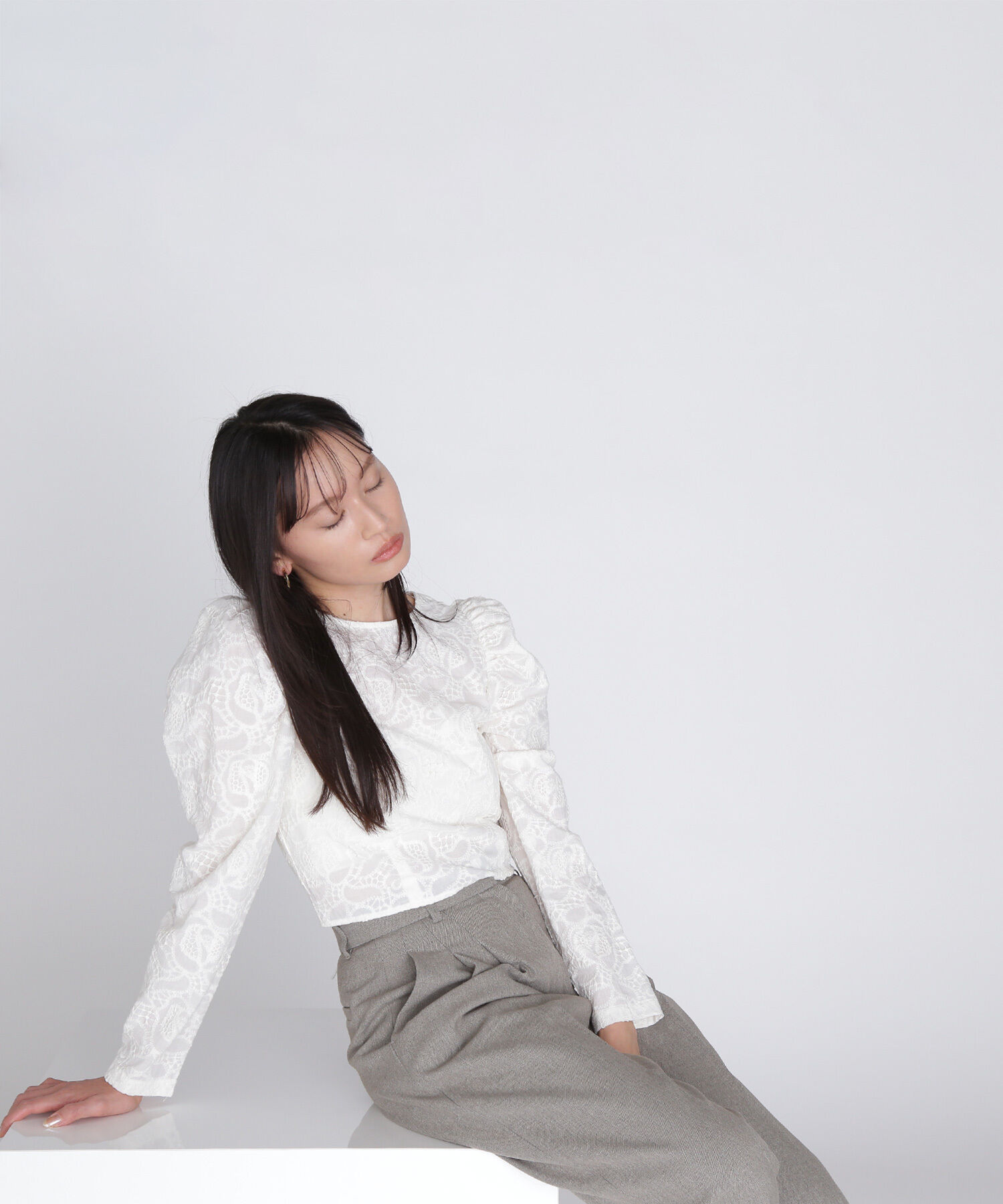  「バックシャンレースアップブラウス」|シャツ・ブラウス|