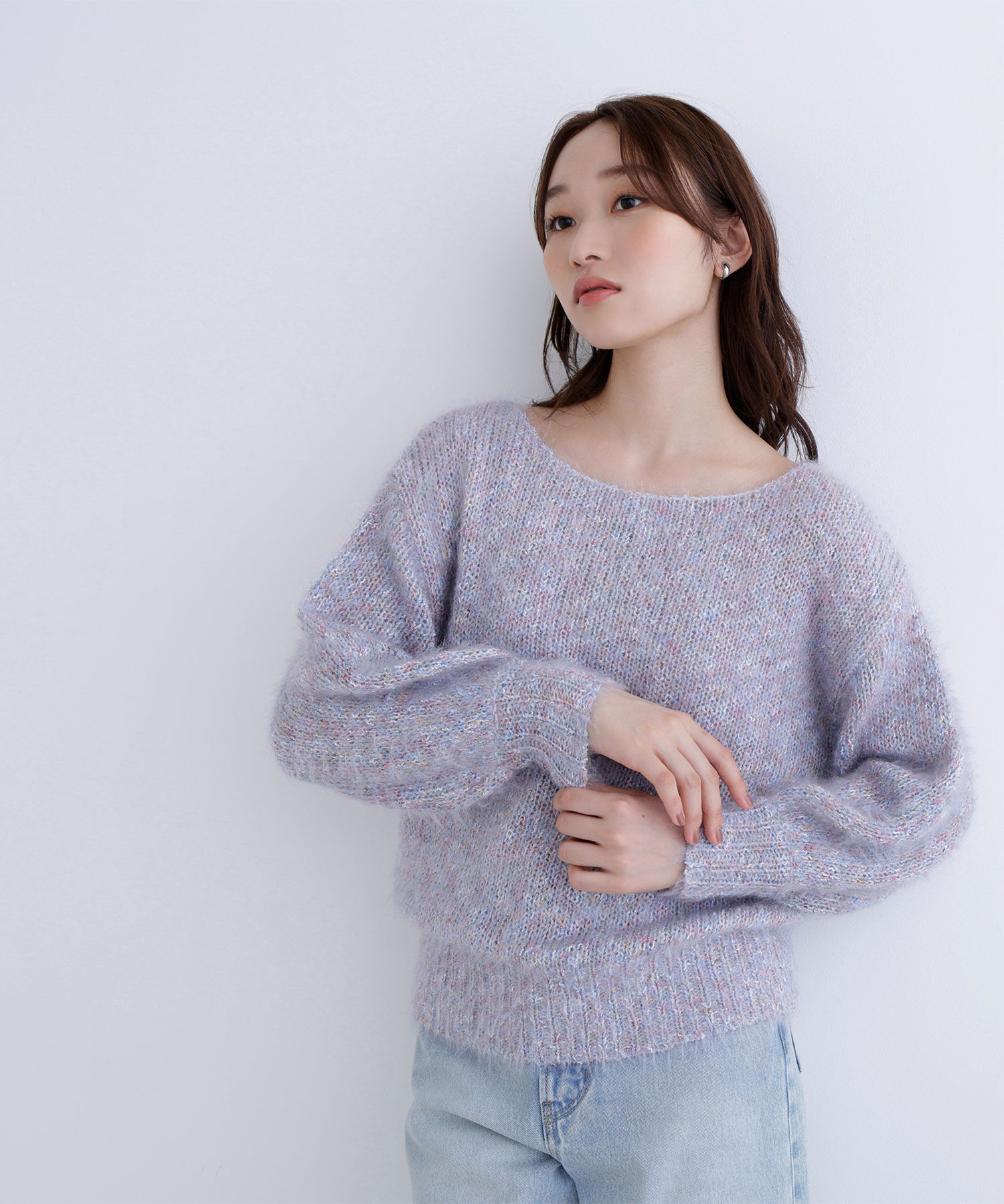  「ミックスカラーヘアリーニット」|ニット・セーター|