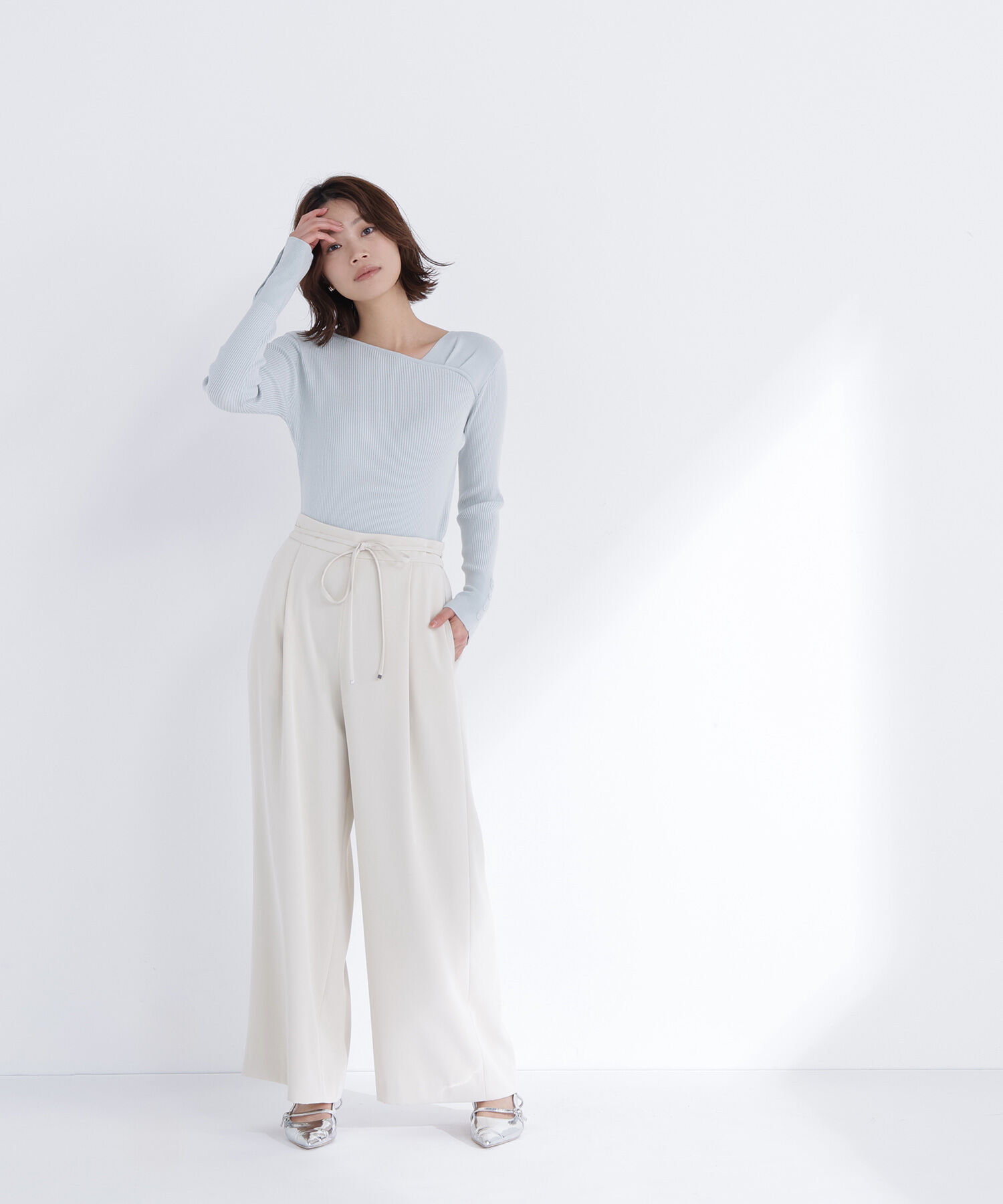  「ショルダータックアシメネックニット」|ニット・セーター|