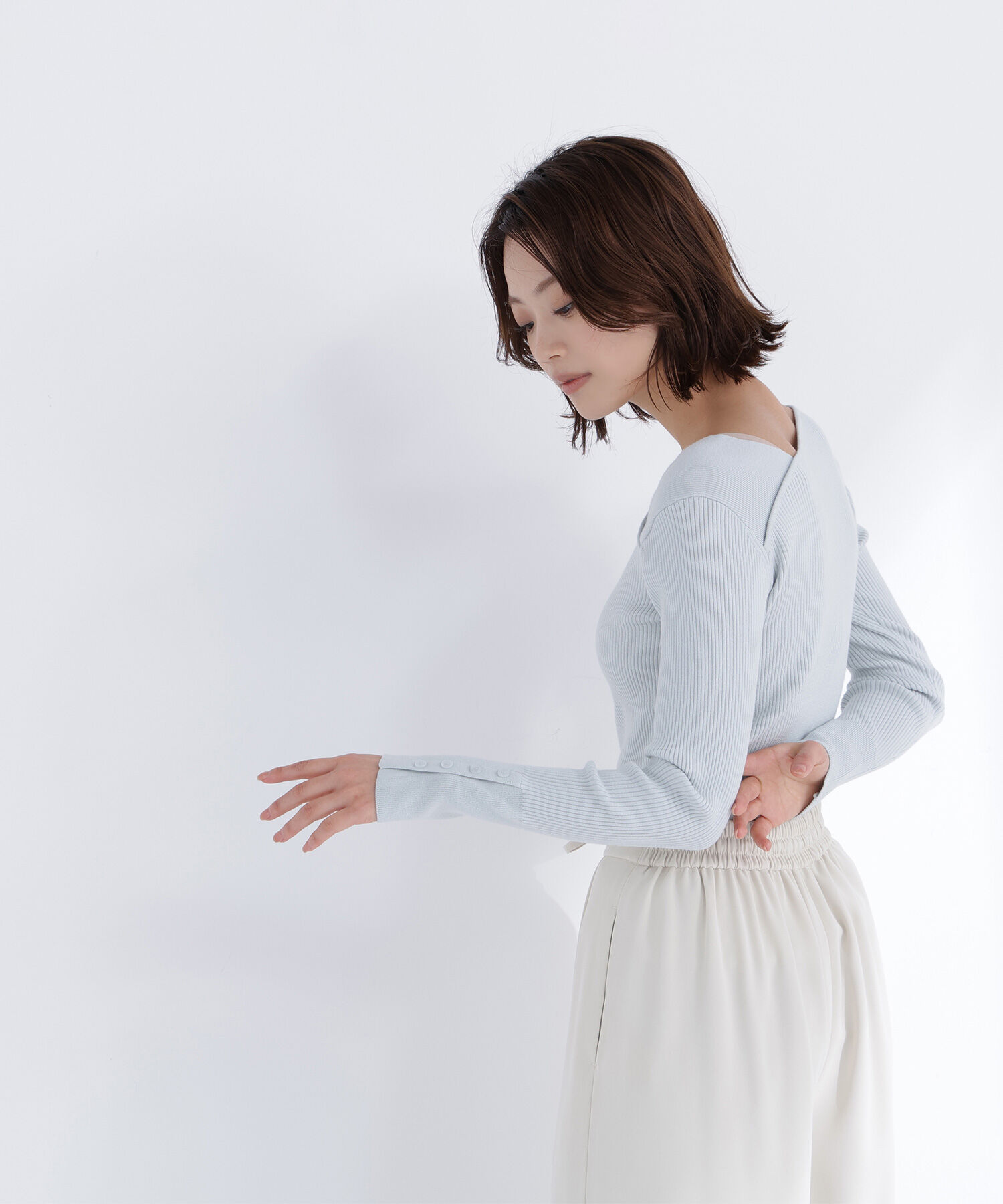  「ショルダータックアシメネックニット」|ニット・セーター|