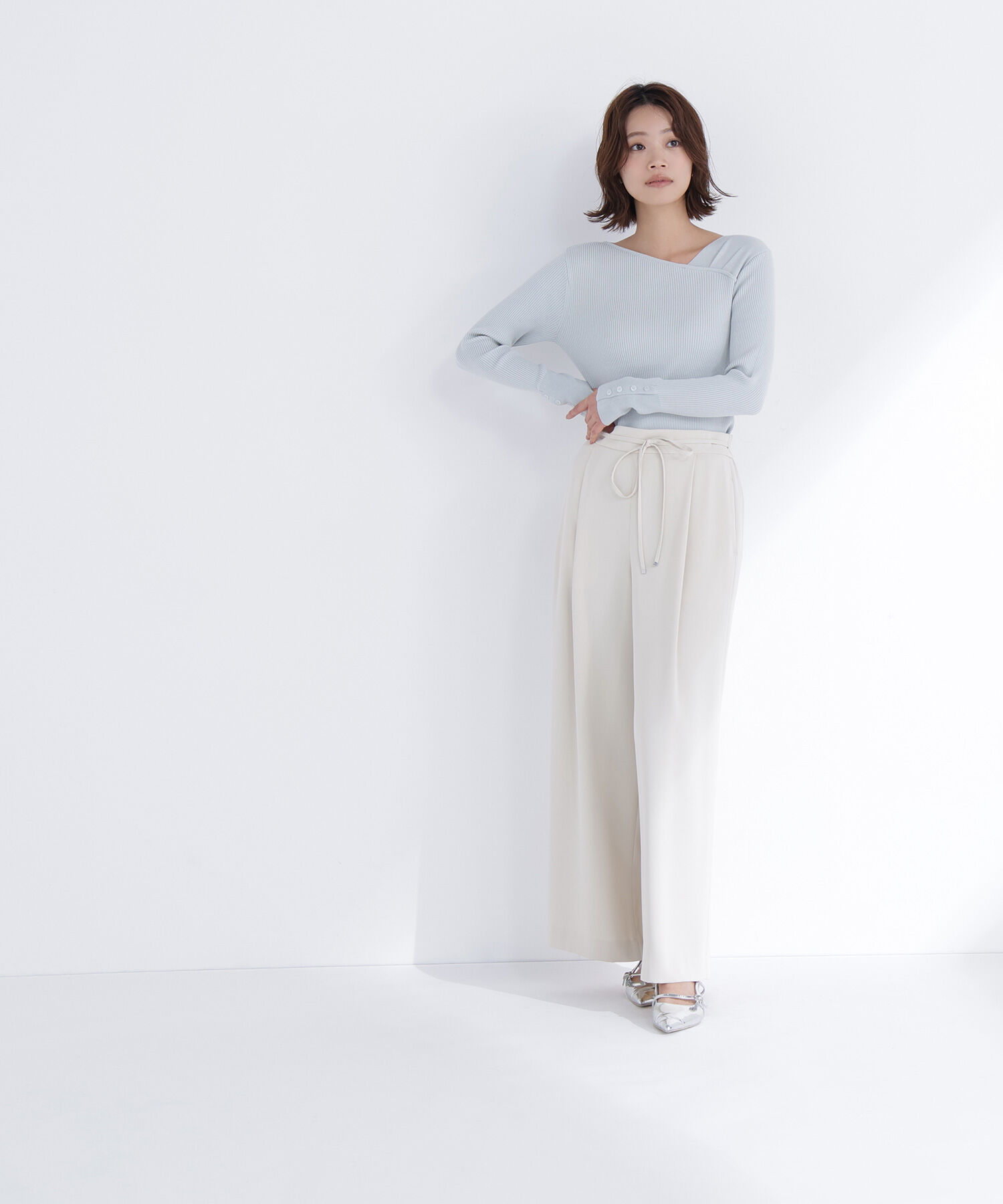  「ショルダータックアシメネックニット」|ニット・セーター|