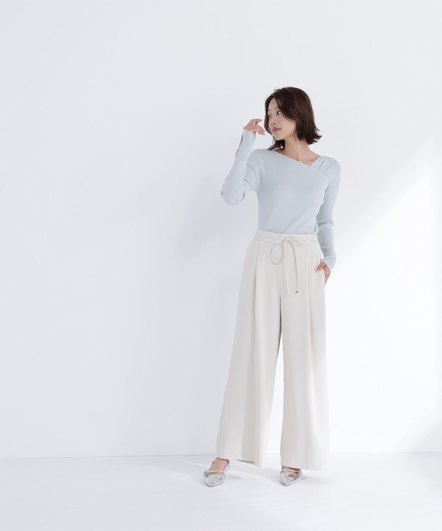  「ショルダータックアシメネックニット」|ニット・セーター|