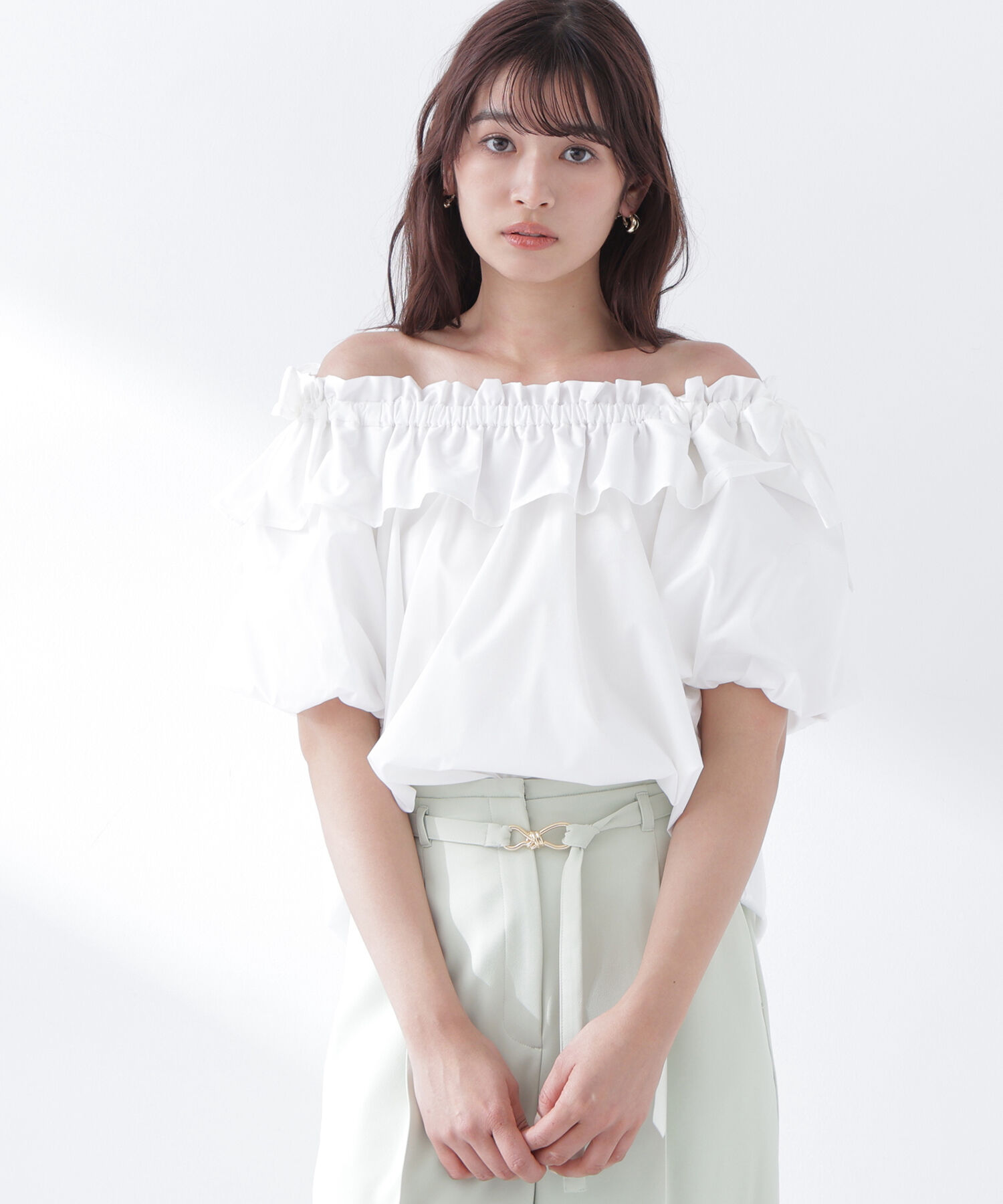  「ショルダーリボンブラウス」|シャツ・ブラウス|