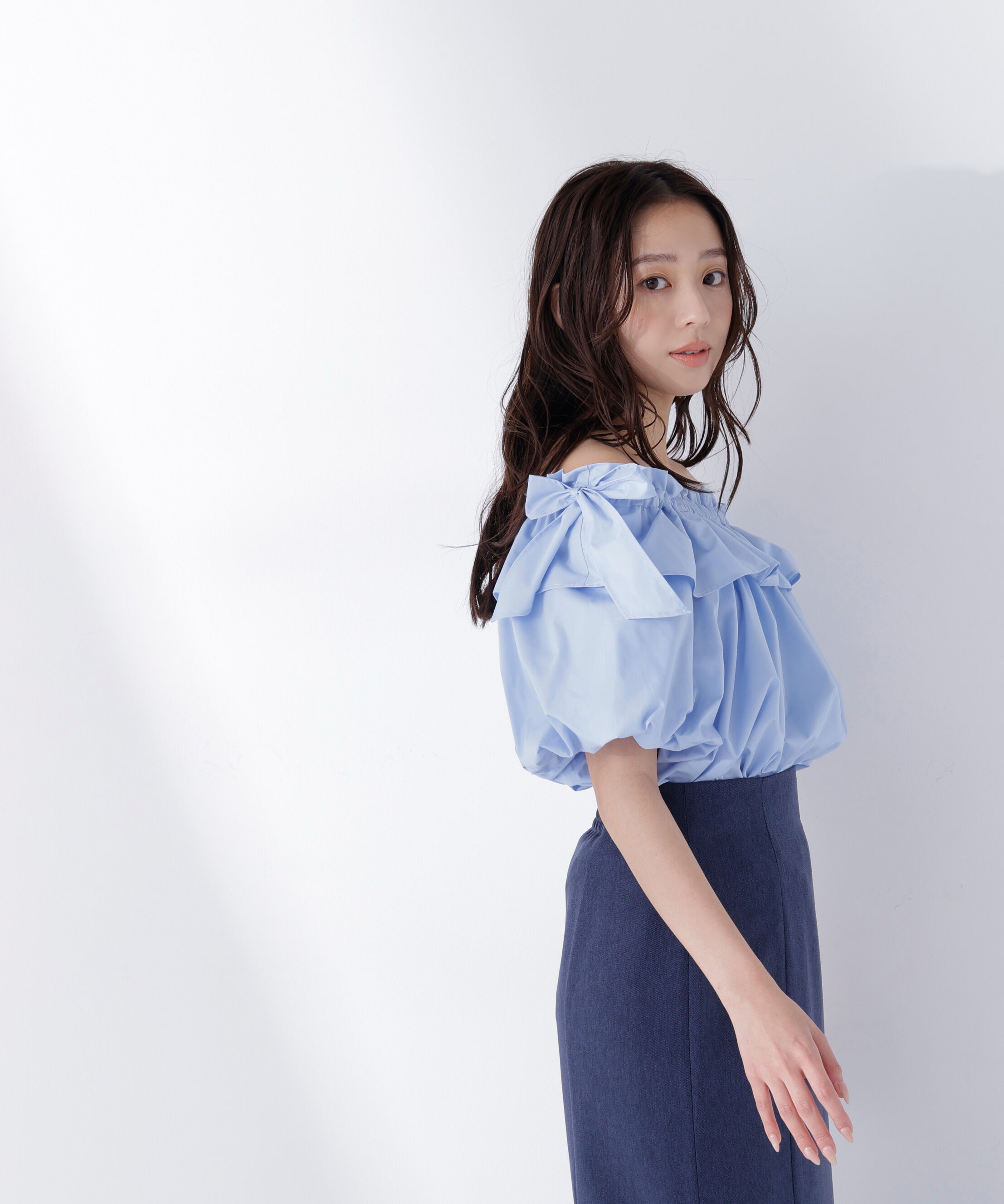  「ショルダーリボンブラウス」|シャツ・ブラウス|
