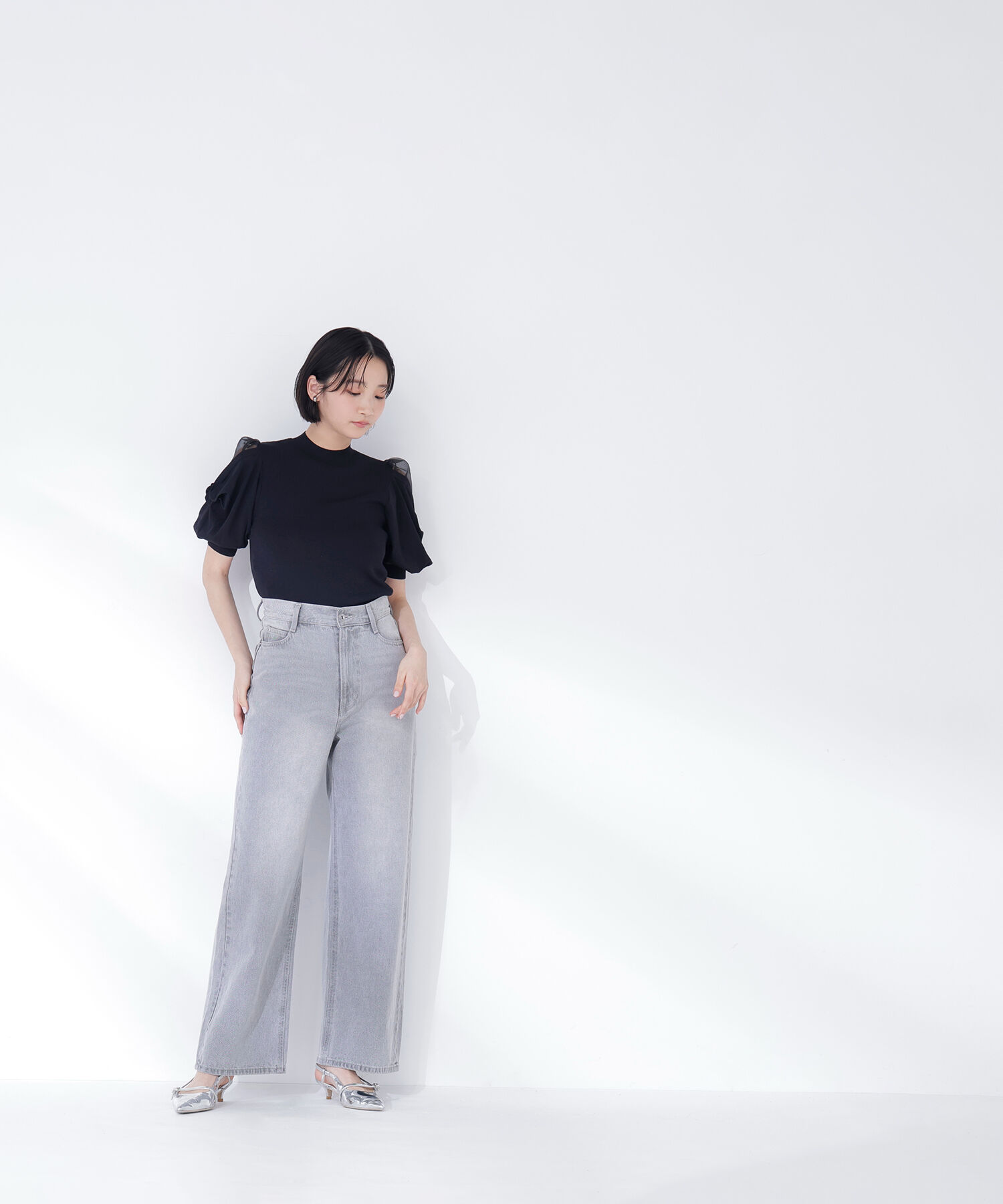  「シアーツイストスリーブニット」|ニット・セーター|