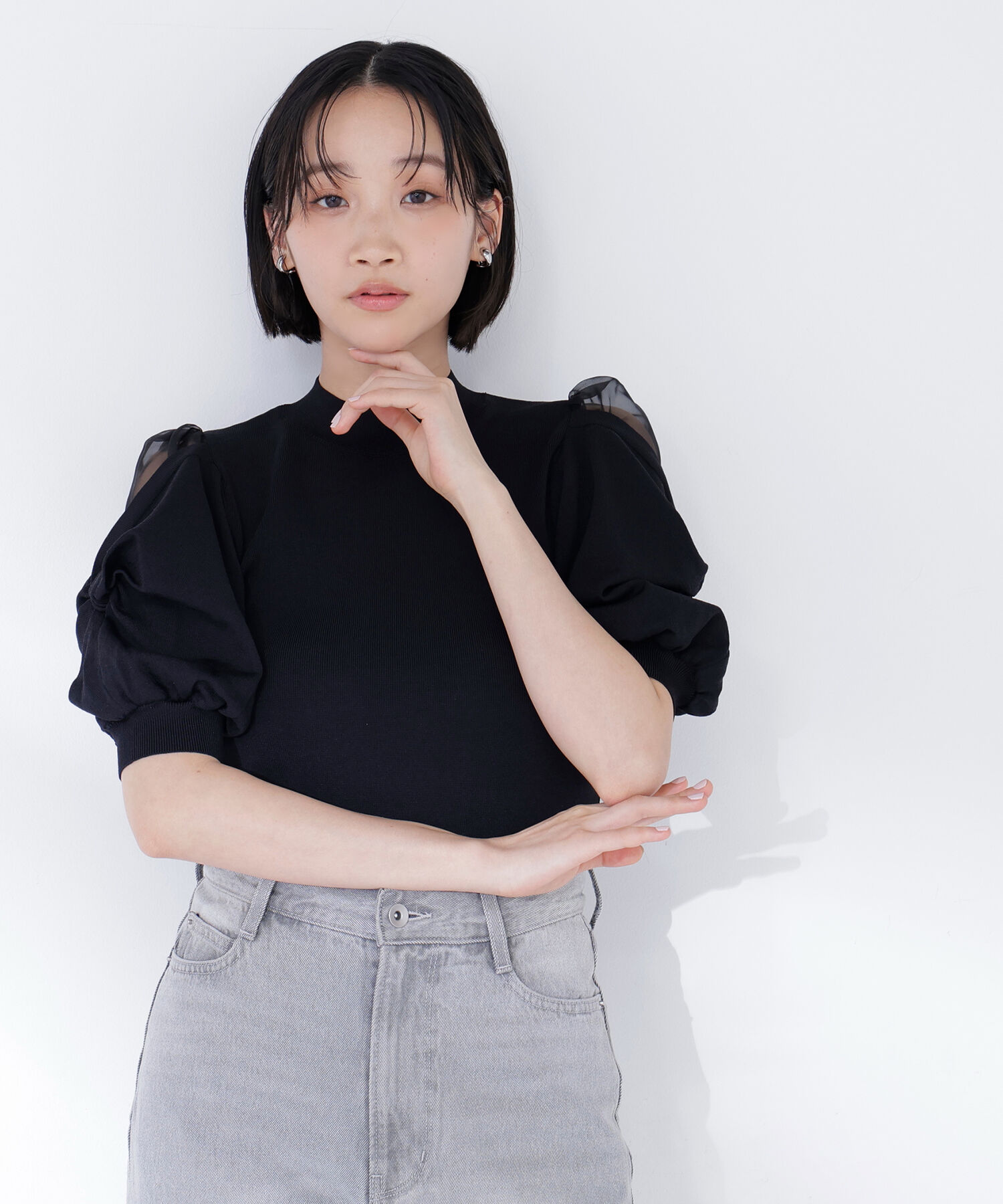  「シアーツイストスリーブニット」|ニット・セーター|