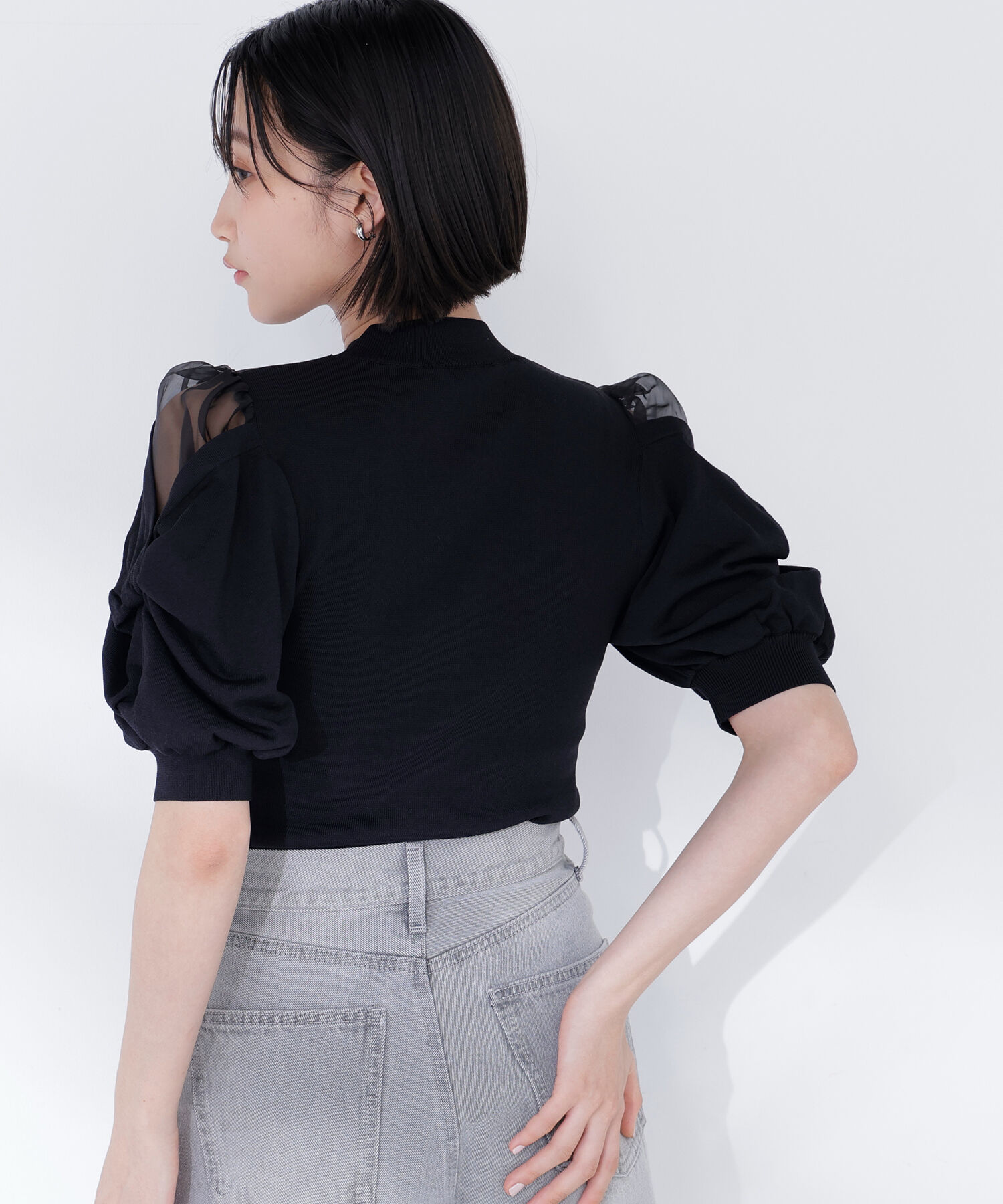  「シアーツイストスリーブニット」|ニット・セーター|