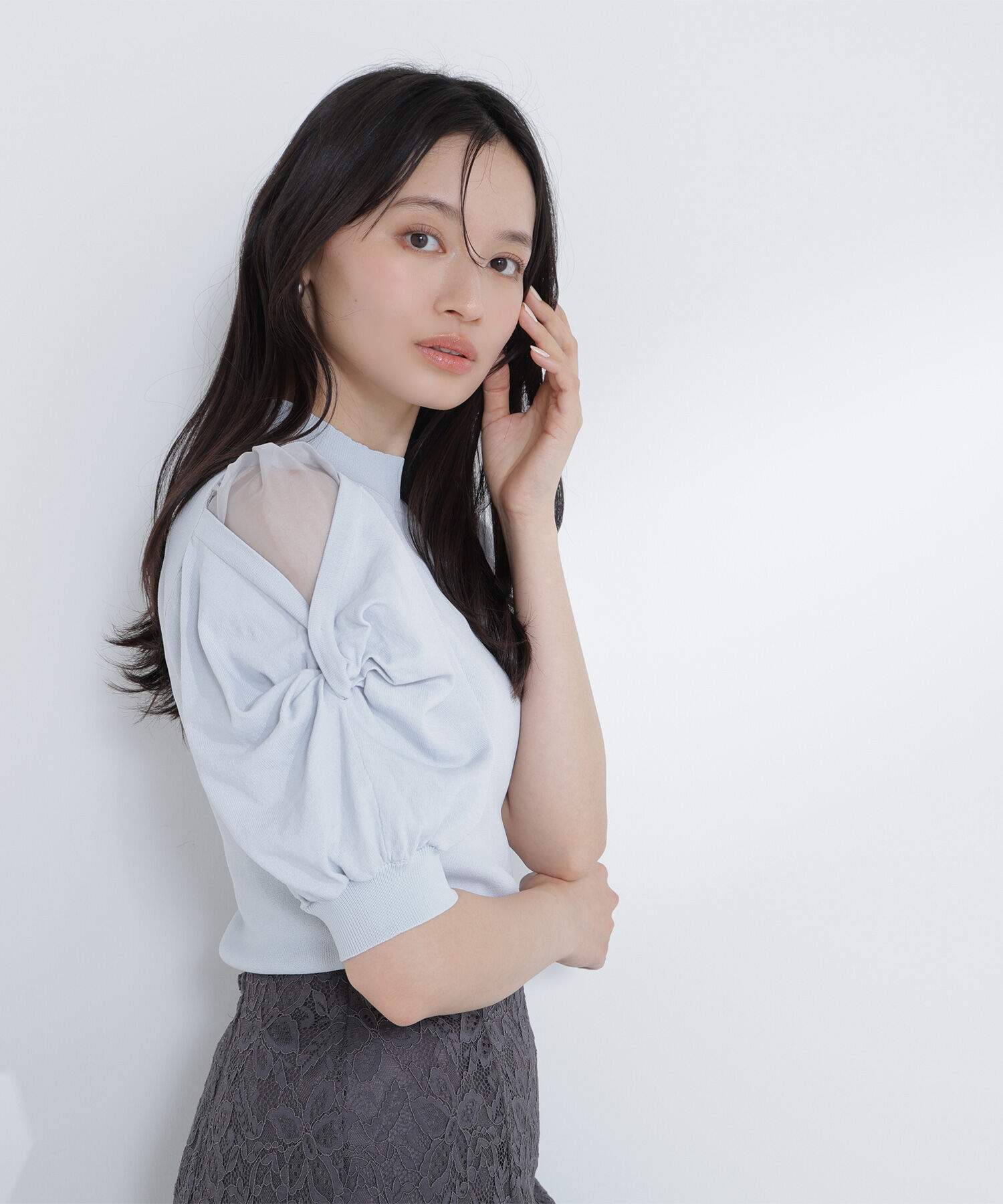  「シアーツイストスリーブニット」|ニット・セーター|