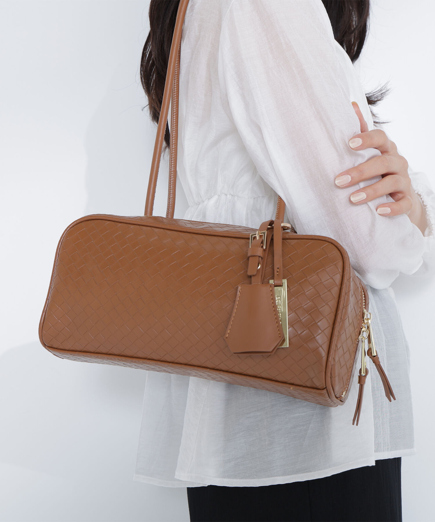  「メッシュエンボスワイドボストンバッグ」|ボストンバッグ|