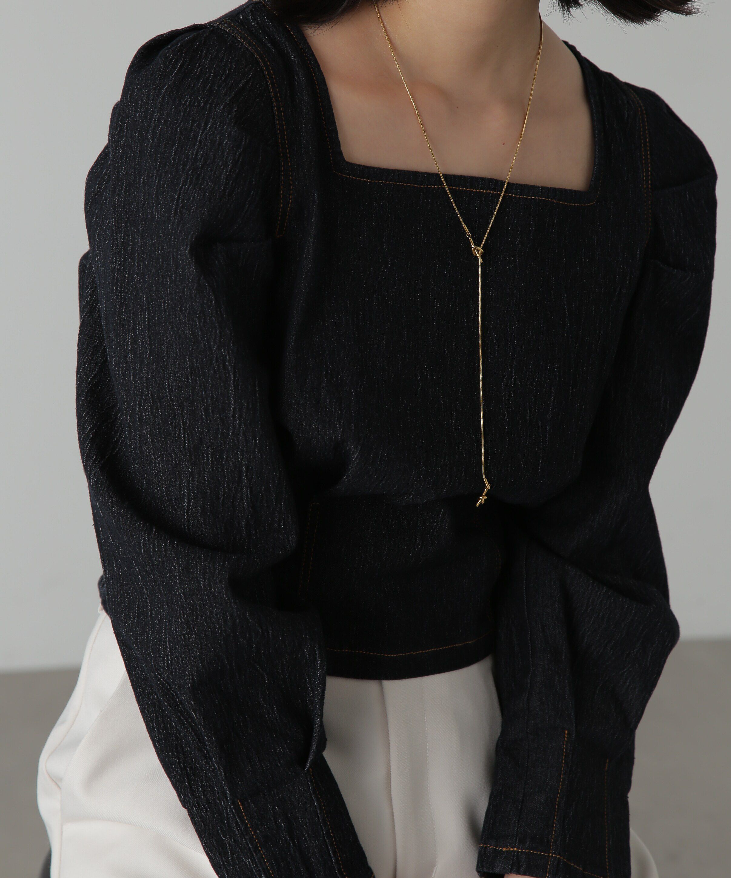  「スクエアネックボリュームスリーブ長袖ブラウス」|シャツ・ブラウス|