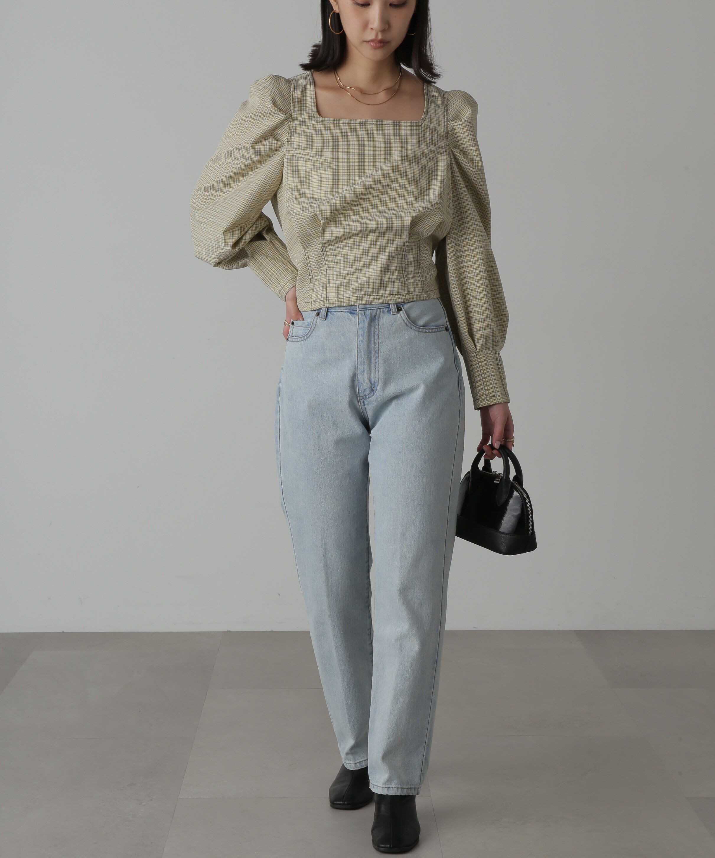  「スクエアネックボリュームスリーブ長袖ブラウス」|シャツ・ブラウス|