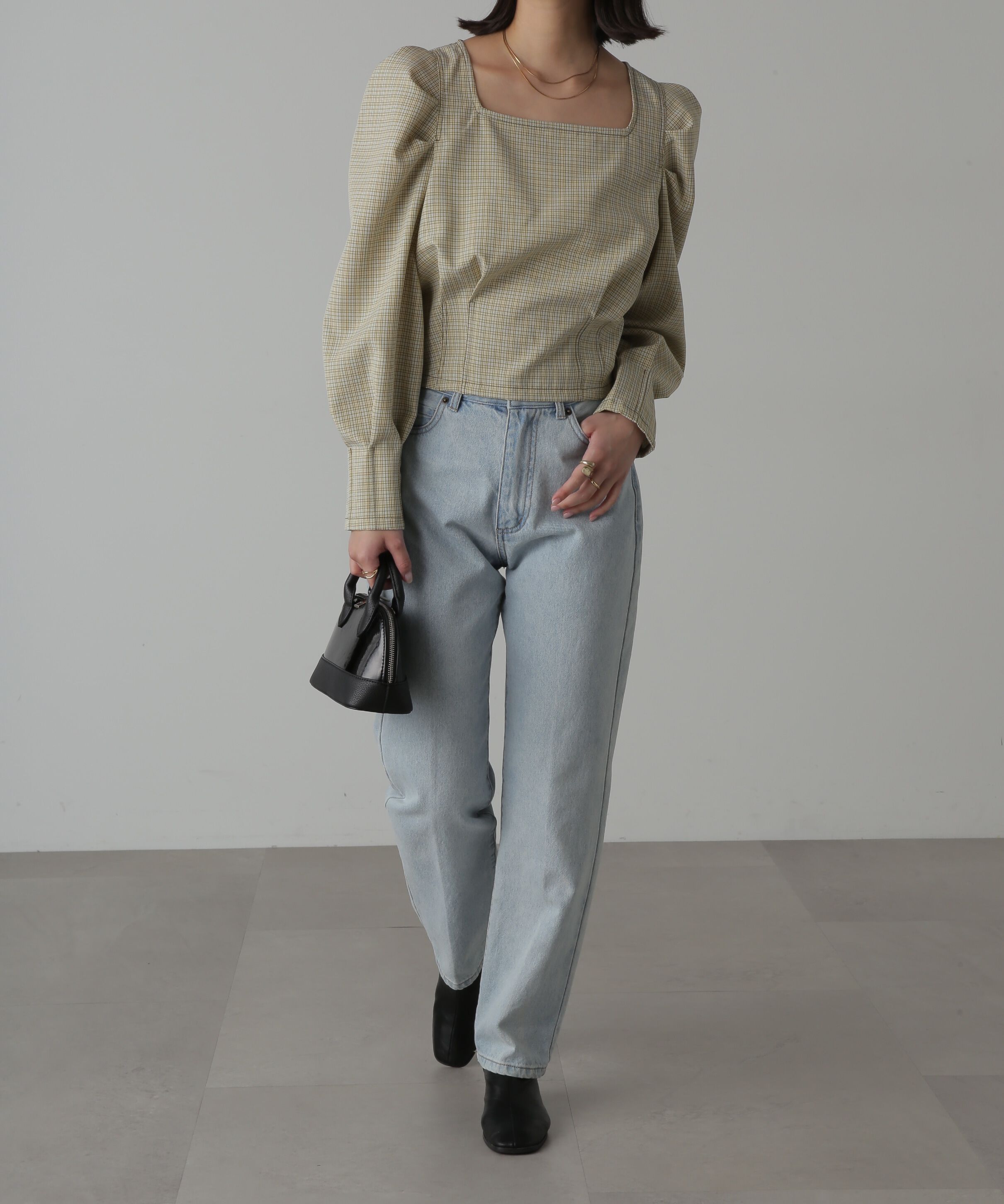  「スクエアネックボリュームスリーブ長袖ブラウス」|シャツ・ブラウス|