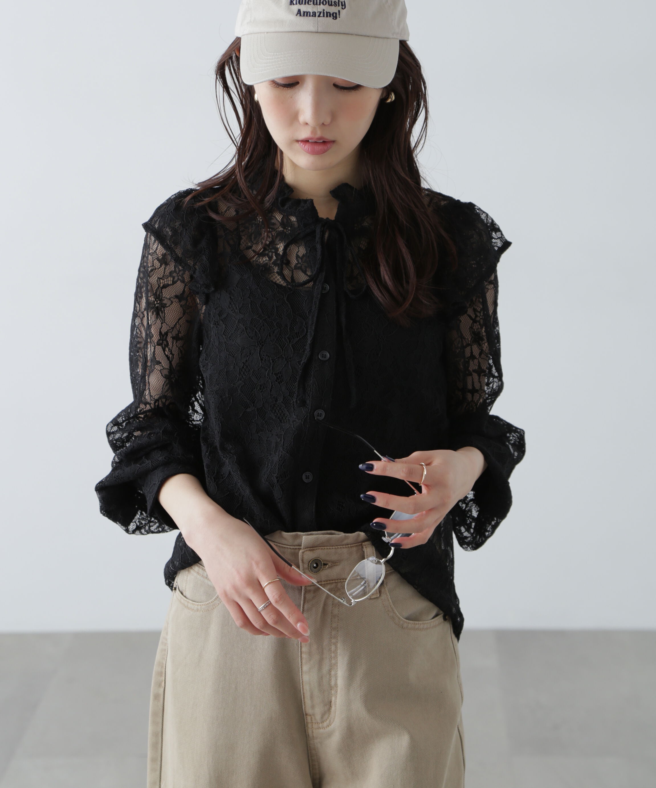  「スタンドフリルブラウス」|シャツ・ブラウス|