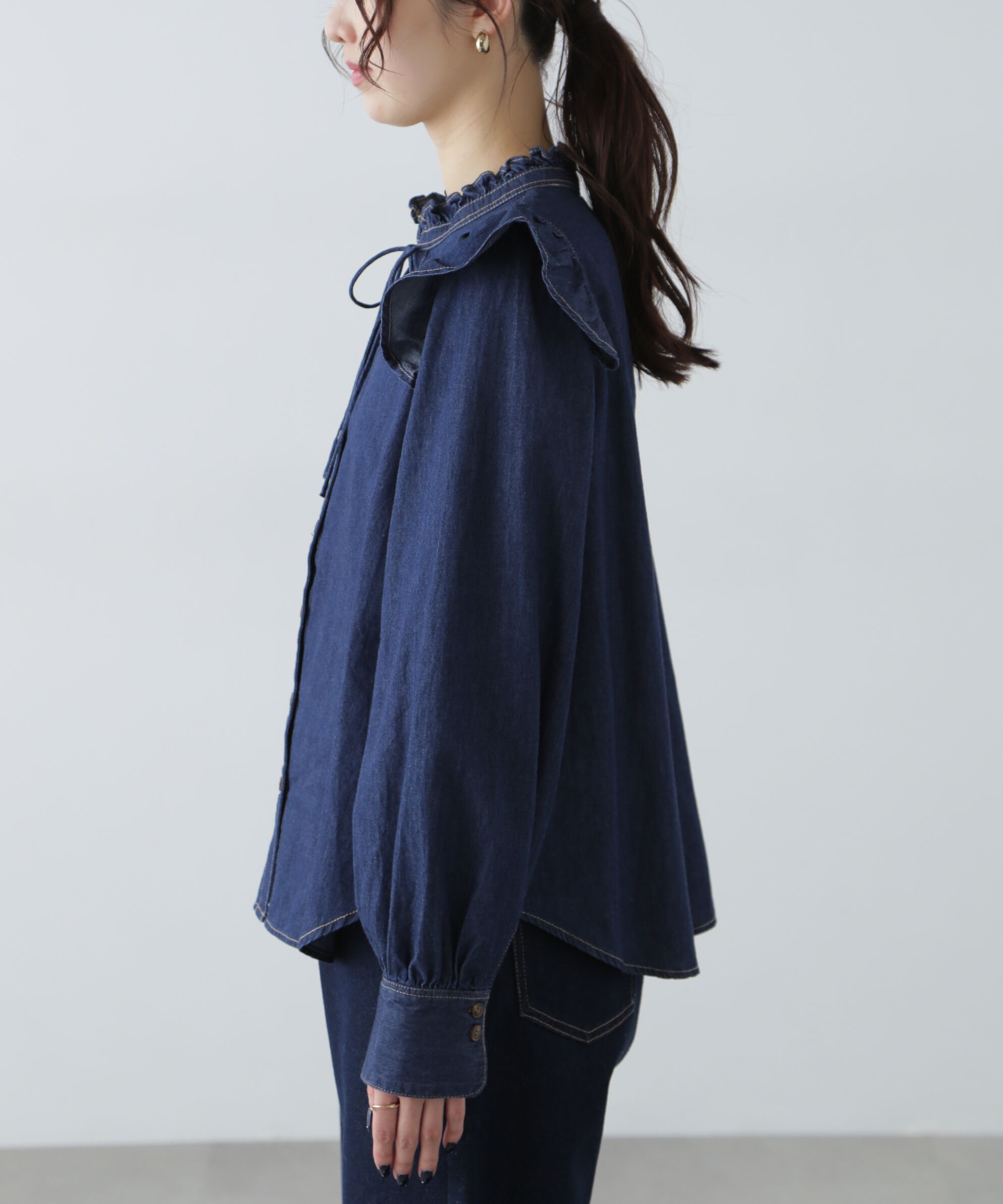  「スタンドフリルブラウス」|シャツ・ブラウス|