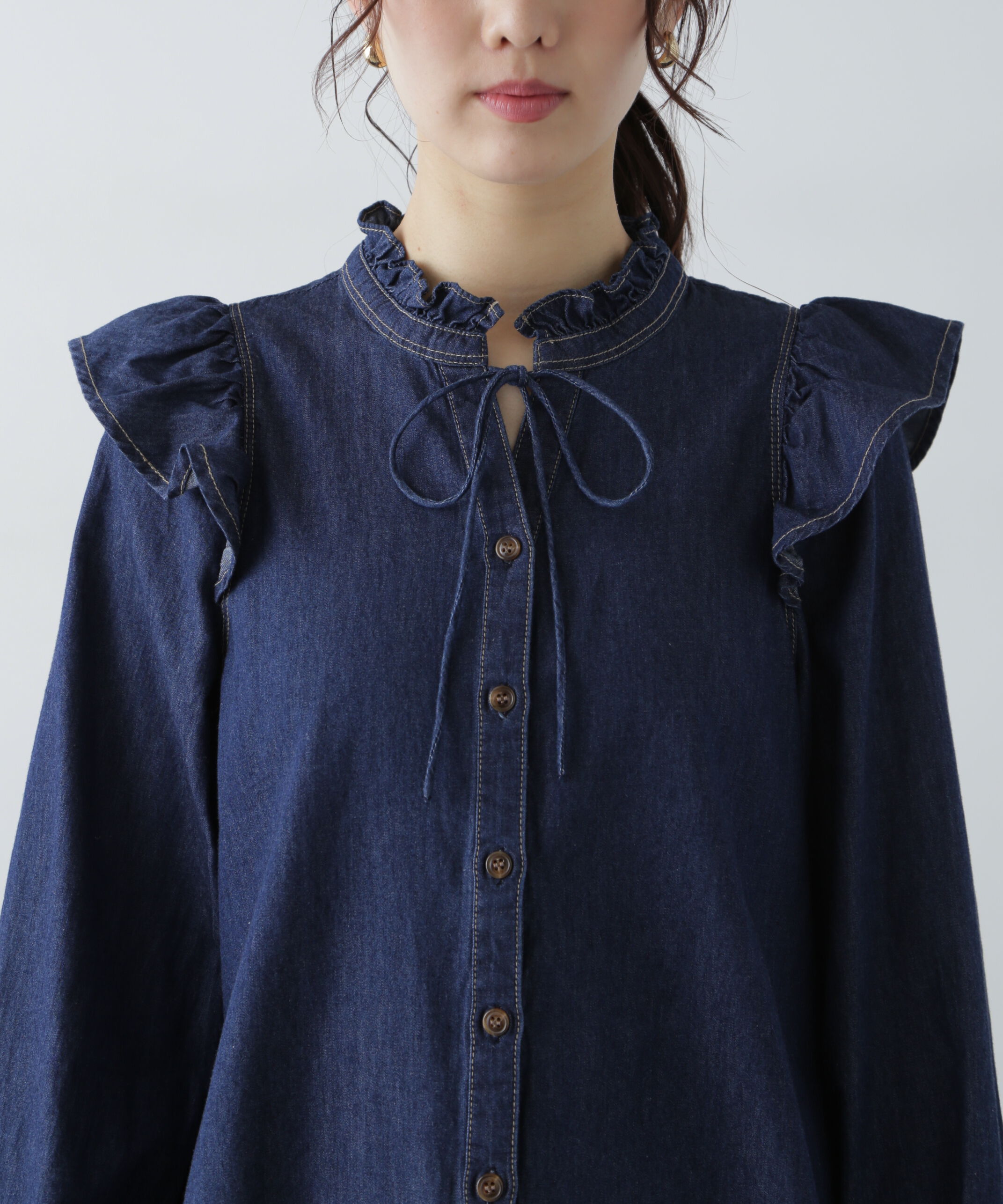  「スタンドフリルブラウス」|シャツ・ブラウス|