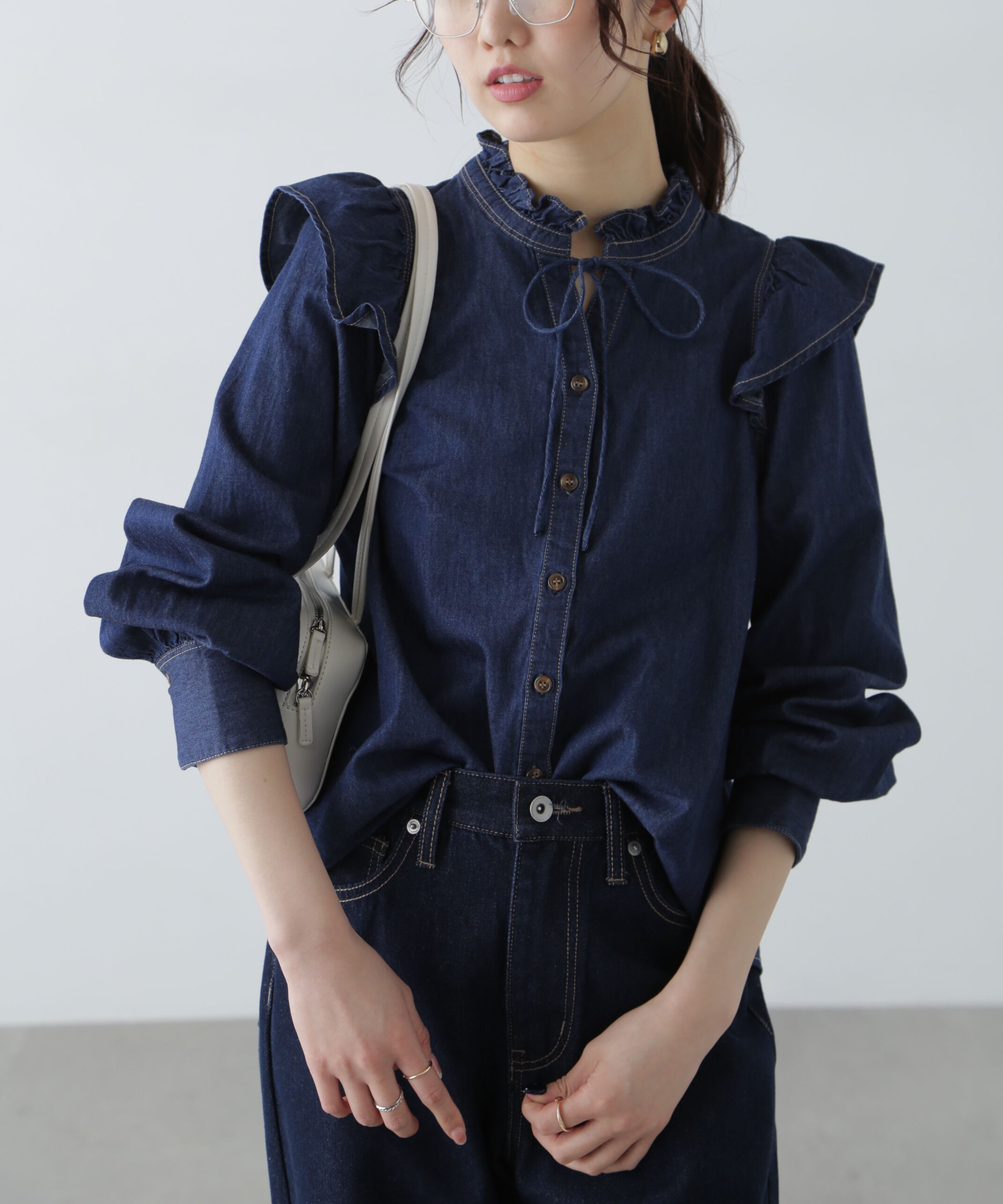  「スタンドフリルブラウス」|シャツ・ブラウス|