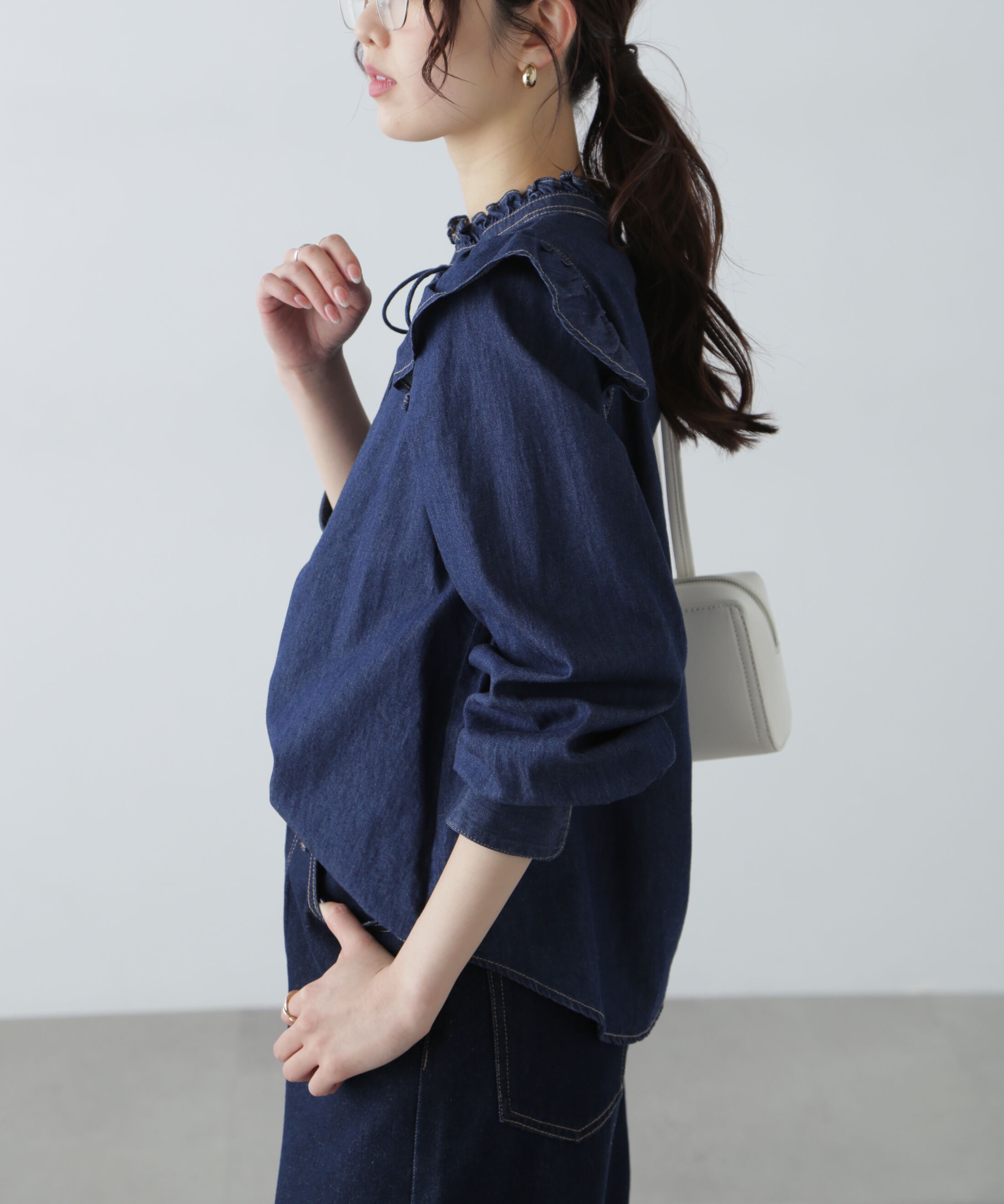 「スタンドフリルブラウス」|シャツ・ブラウス|