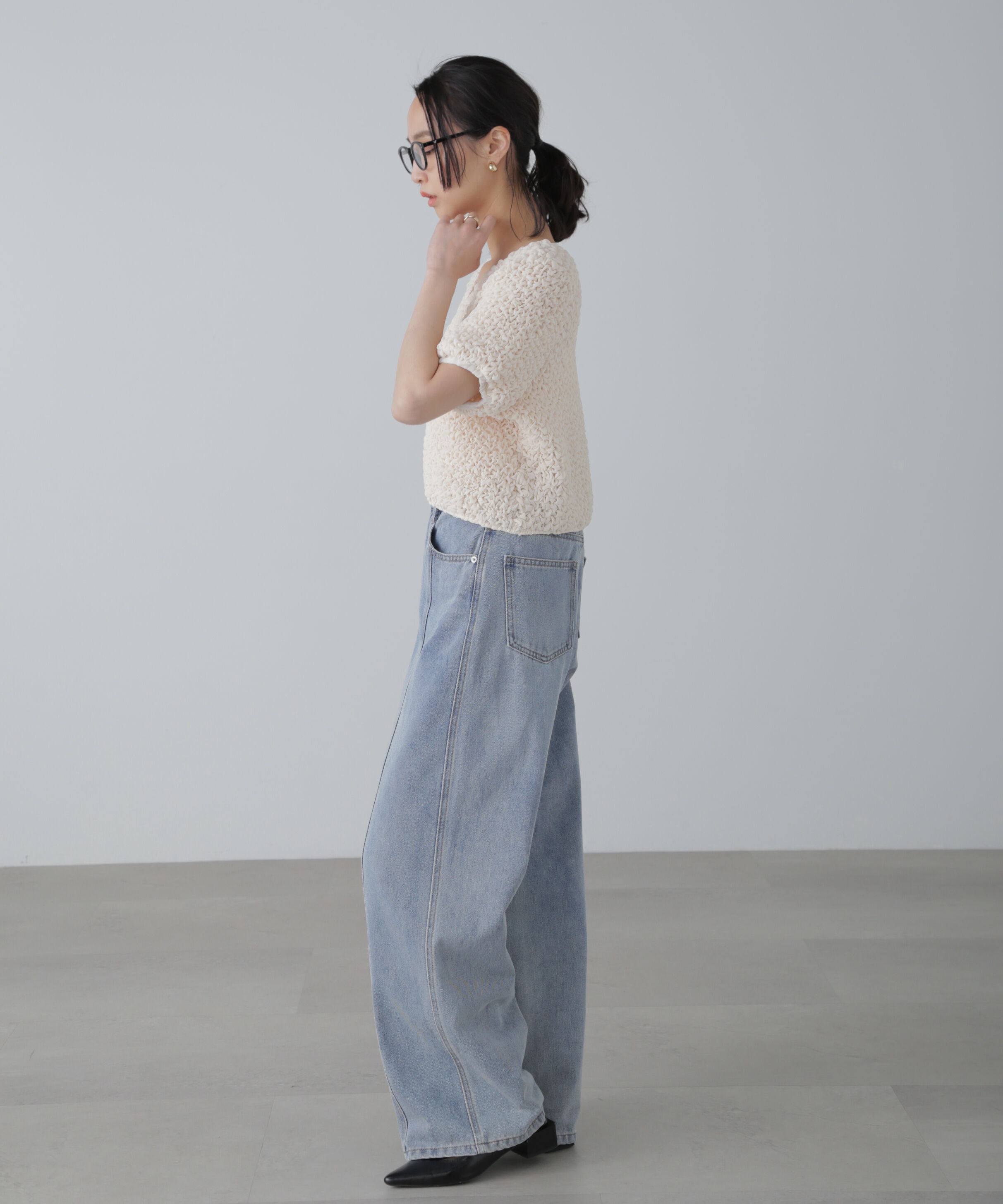  「前後2wayポコポコクロップドブラウス」|シャツ・ブラウス|