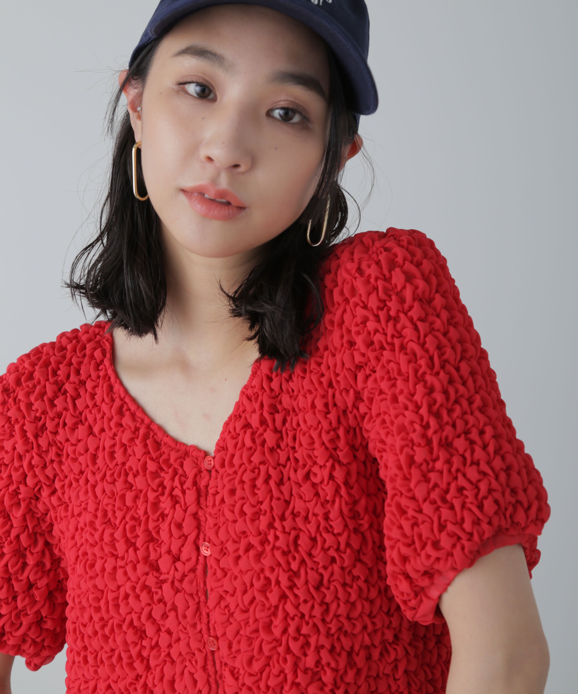  「前後2wayポコポコクロップドブラウス」|シャツ・ブラウス|