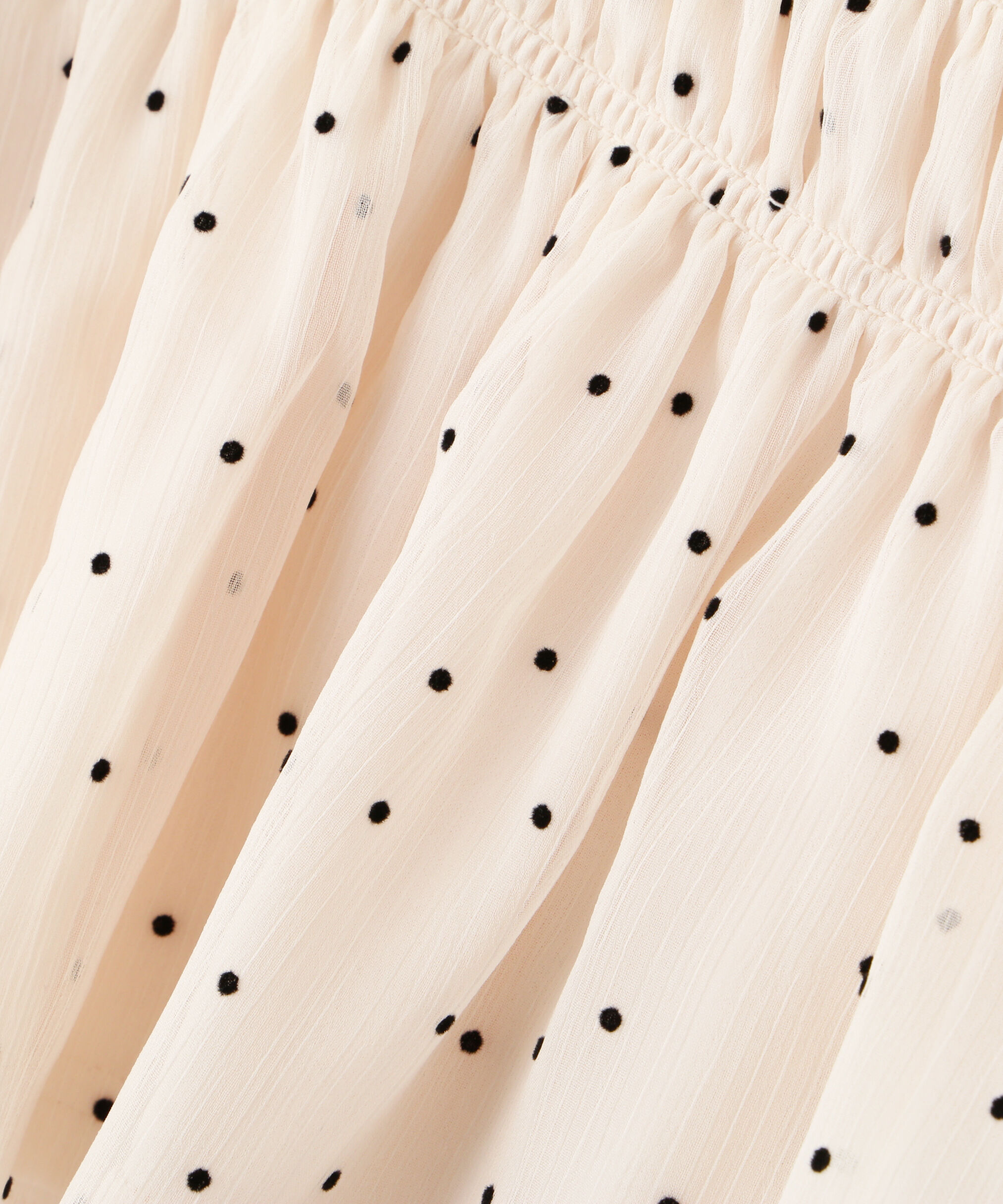  「フロッキードットシャーリングペプラムブラウス」|シャツ・ブラウス|