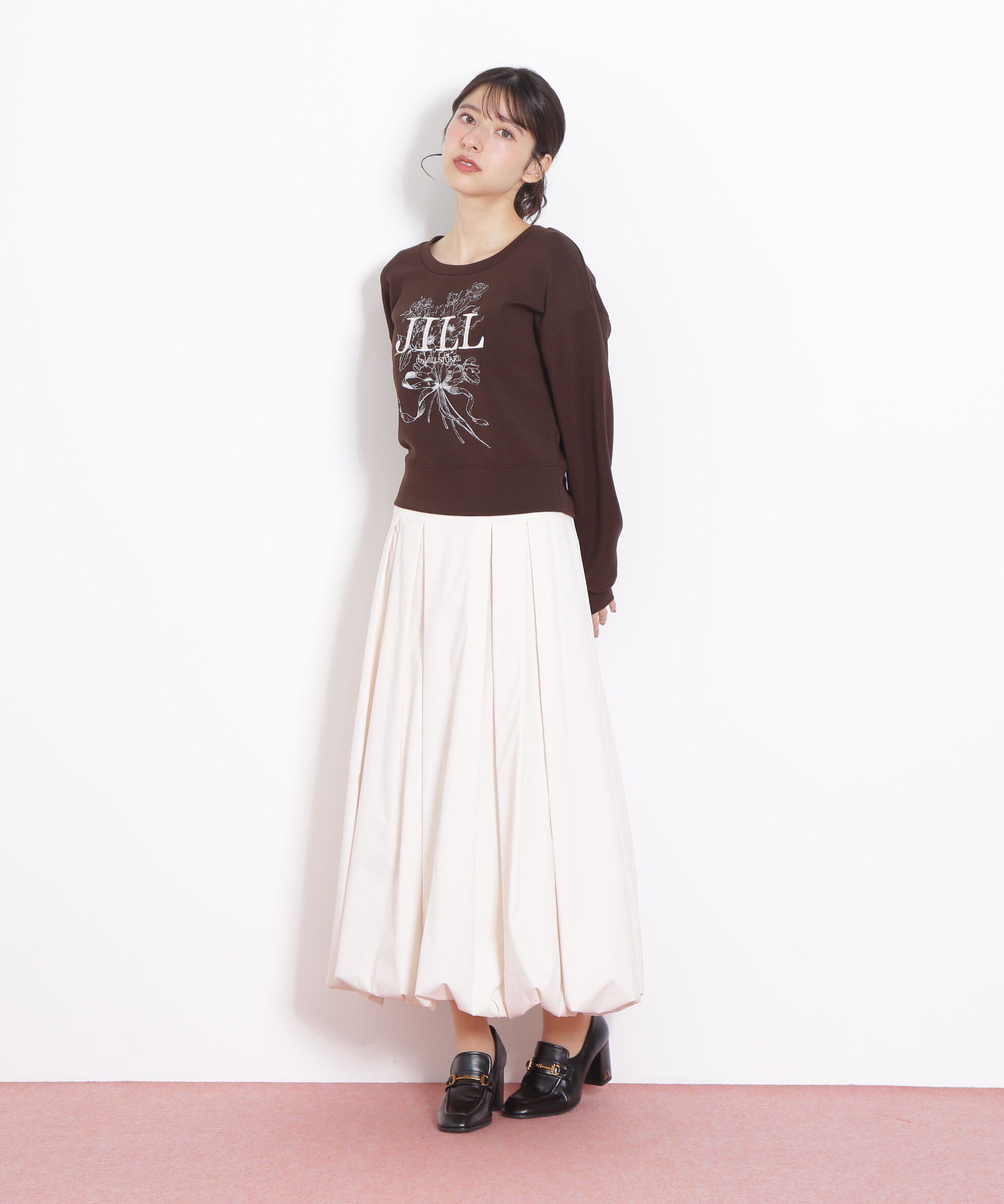  「リボンブーケロゴ刺繍スウェット」|Tシャツ・カットソー|