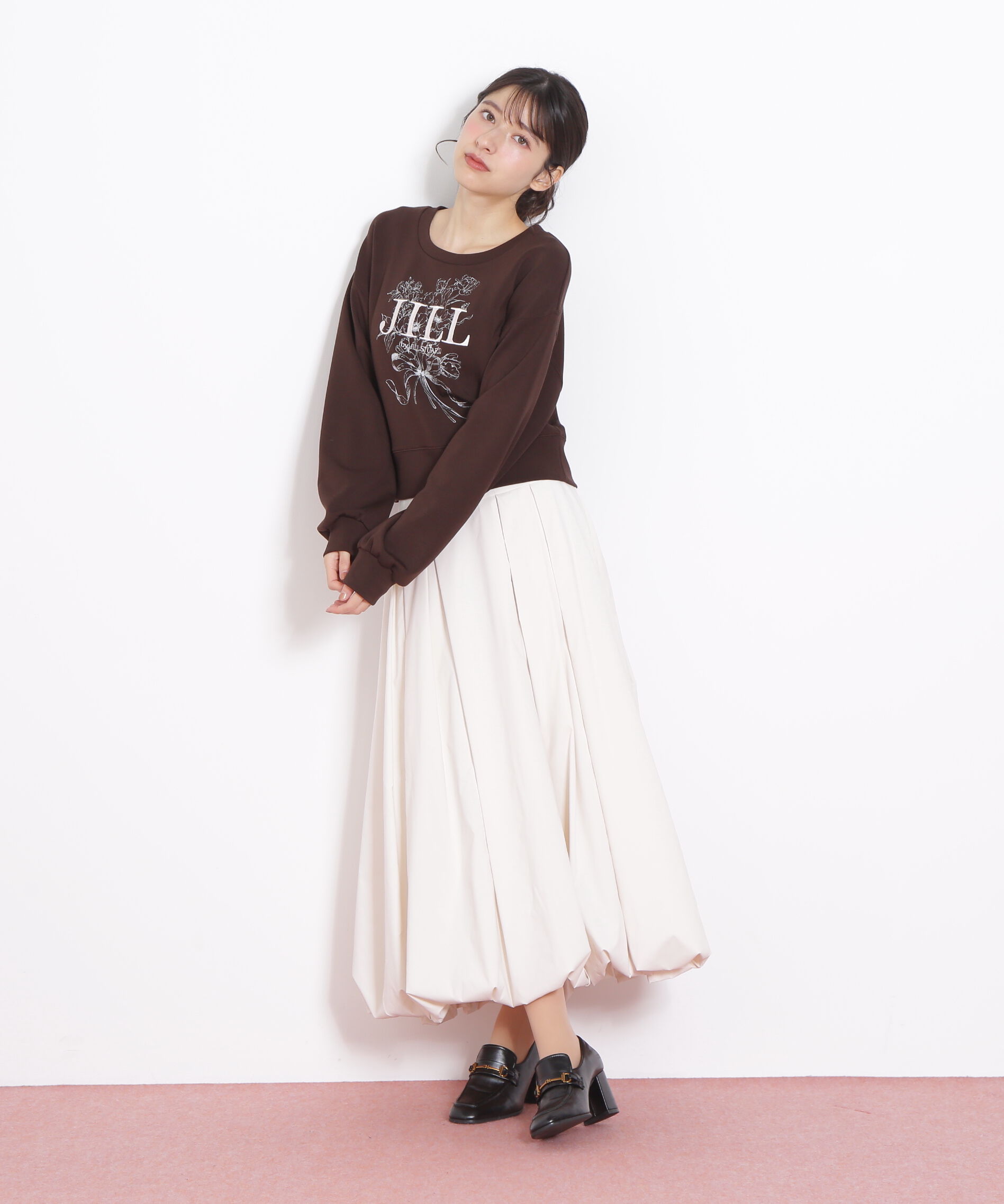  「リボンブーケロゴ刺繍スウェット」|Tシャツ・カットソー|