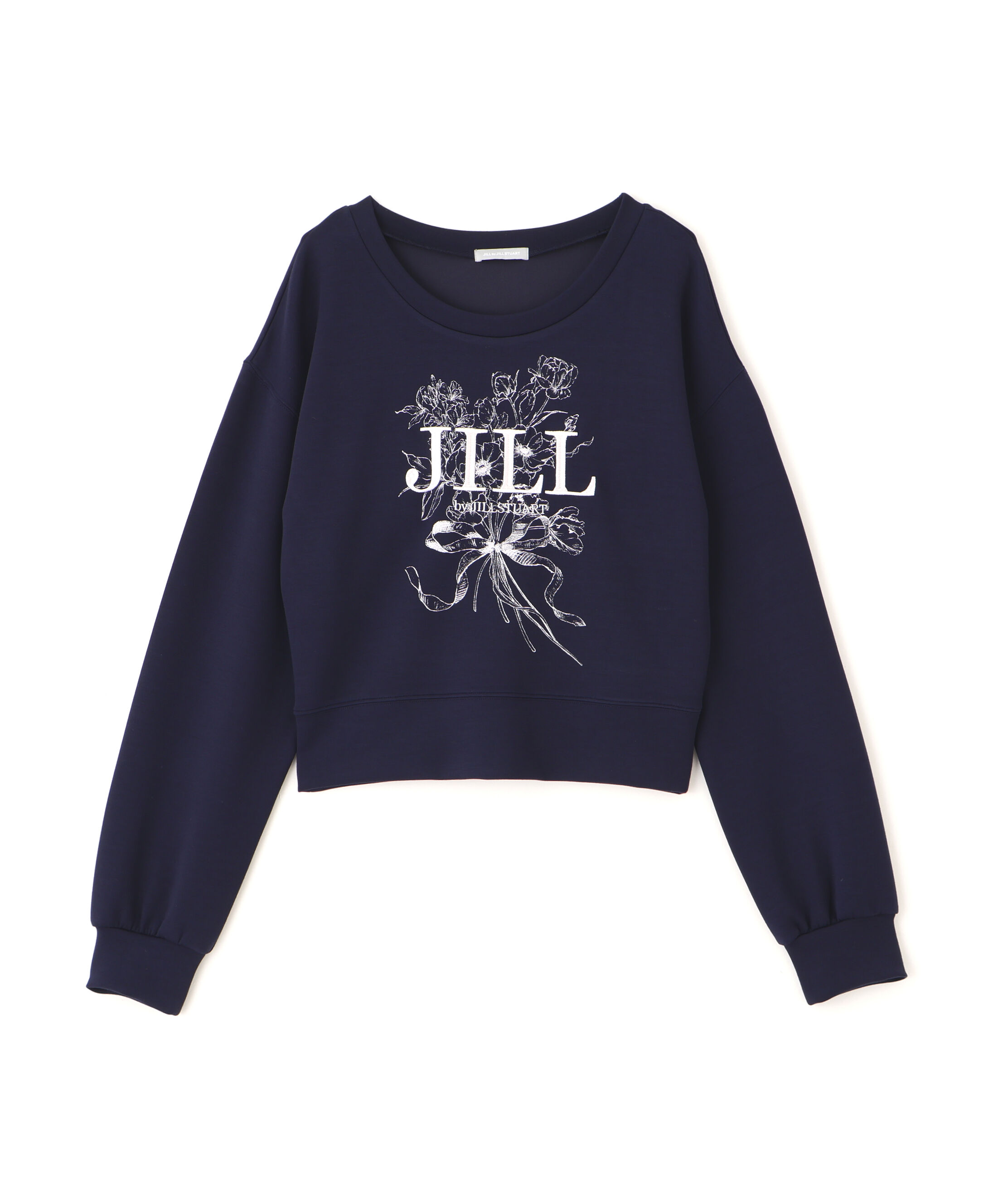  「リボンブーケロゴ刺繍スウェット」|Tシャツ・カットソー|