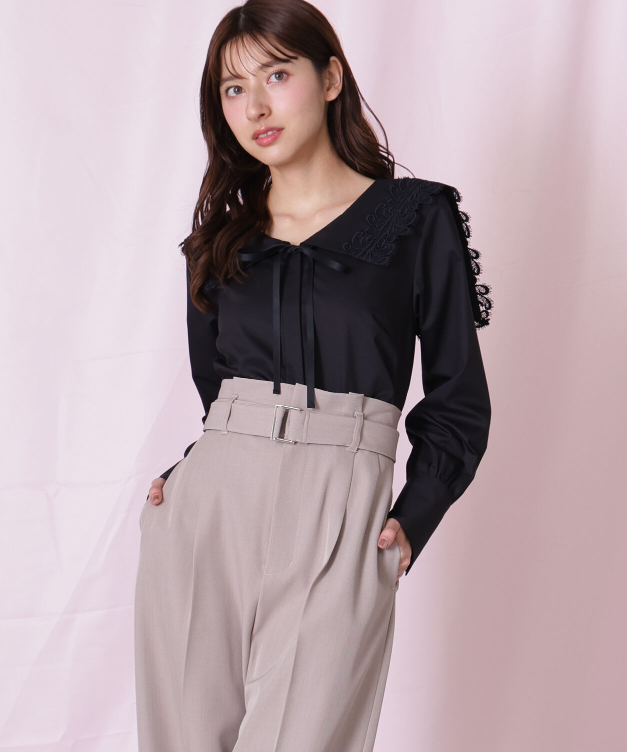  「レースセーラーカラーブラウス」|シャツ・ブラウス|