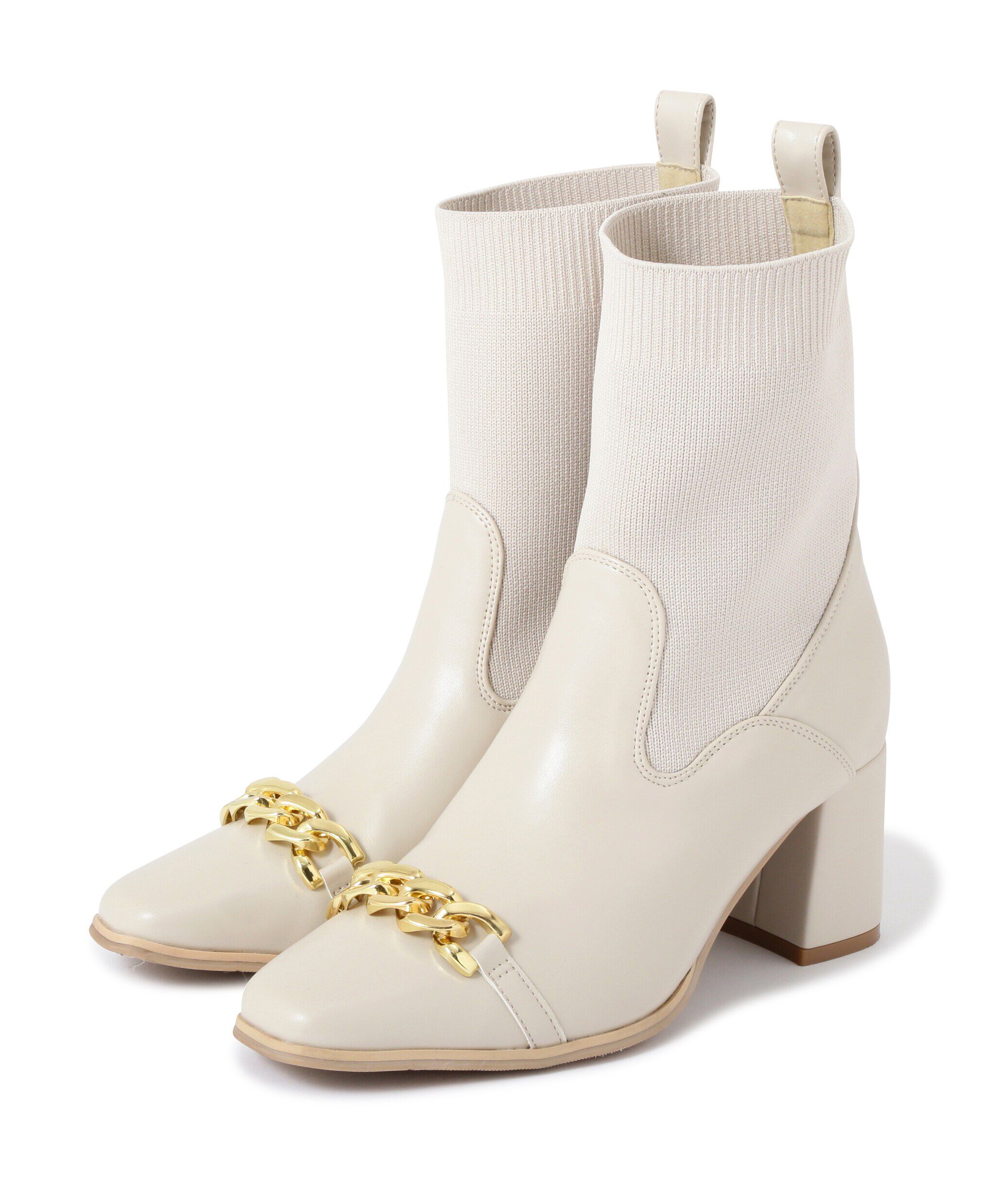 PROPORTION BODY DRESSING「チェーン付ニットブーツ」|その他|アイボリー2