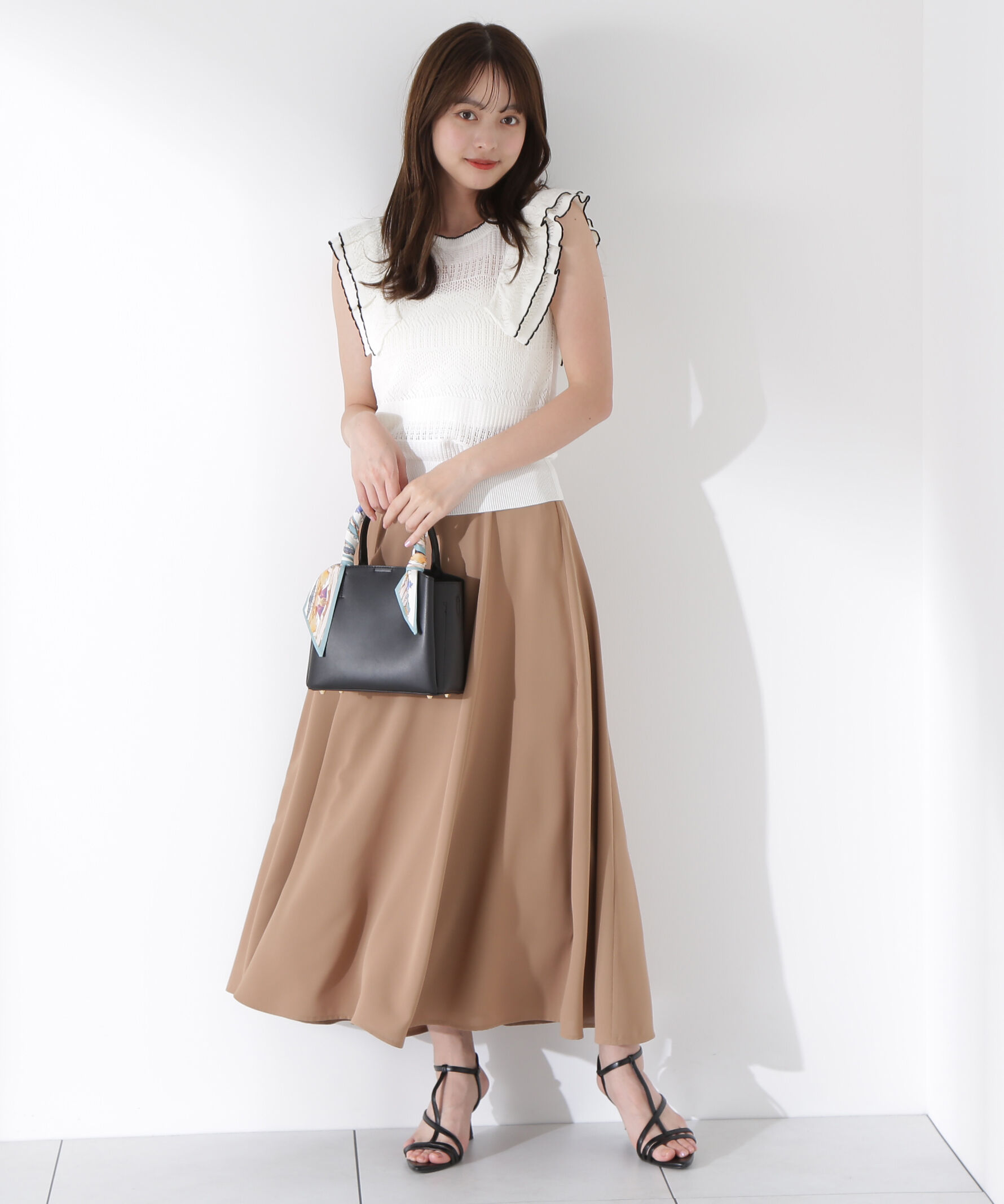 PROPORTION BODY DRESSING「透かし柄フリルニット」|ニット・セーター|