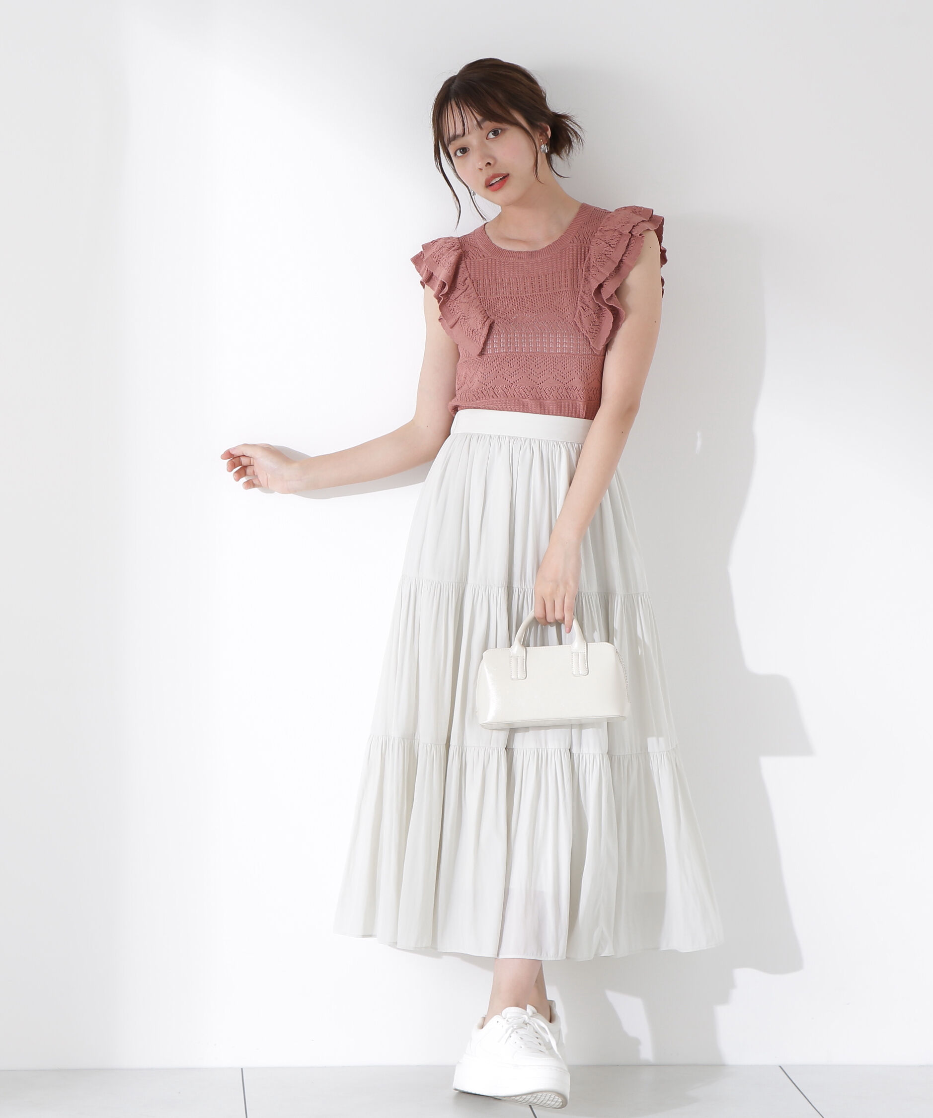 PROPORTION BODY DRESSING「透かし柄フリルニット」|ニット・セーター|