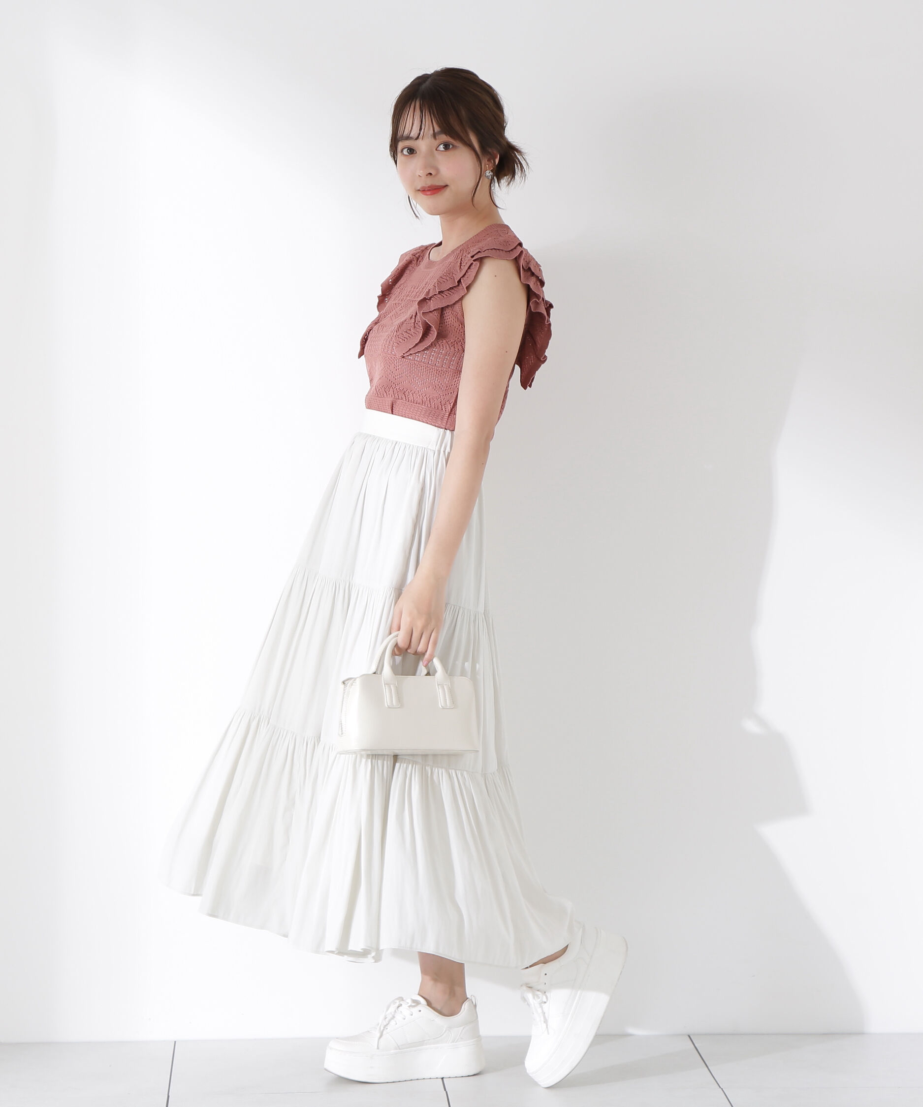 PROPORTION BODY DRESSING「透かし柄フリルニット」|ニット・セーター|