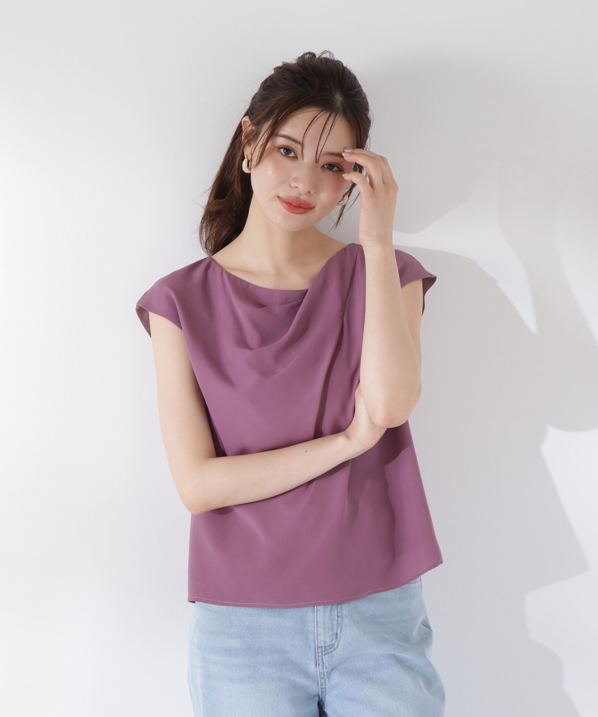 PROPORTION BODY DRESSING「ニュアンスネックフレンチスリーブブラウス」|シャツ・ブラウス|