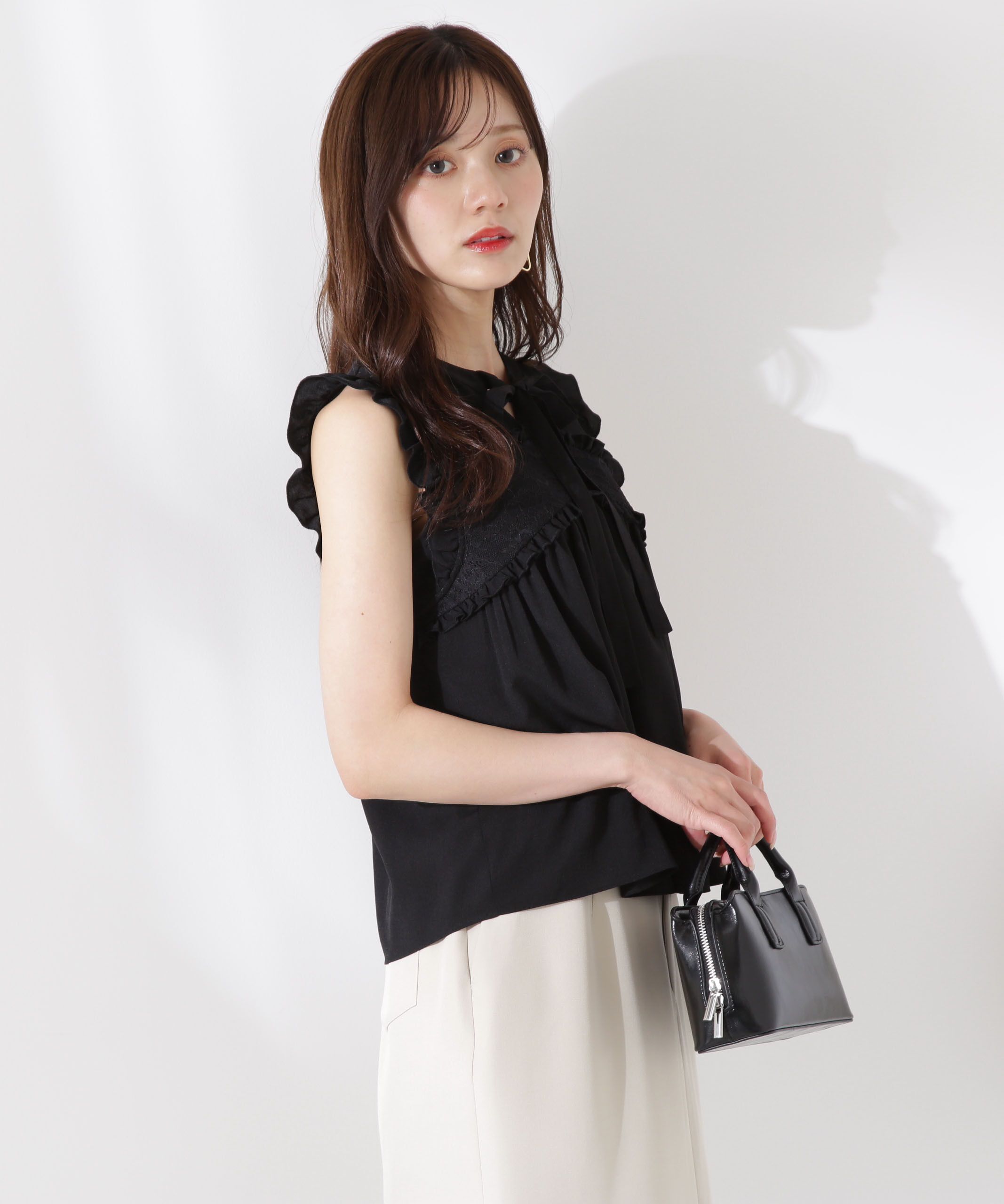 PROPORTION BODY DRESSING「レースドッキングボウタイブラウス」|シャツ・ブラウス|