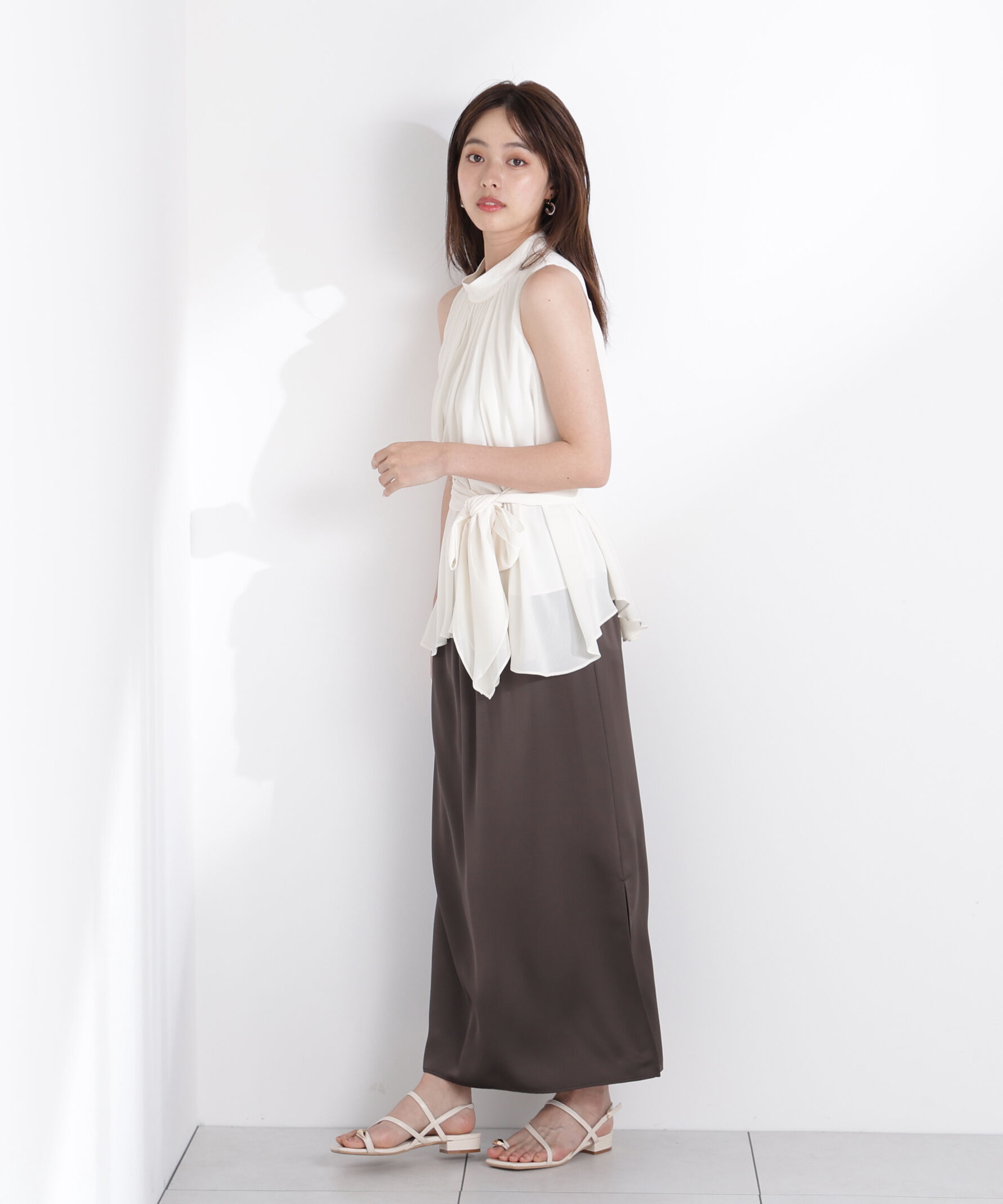 PROPORTION BODY DRESSING「ベルト付楊柳ブラウス」|シャツ・ブラウス|